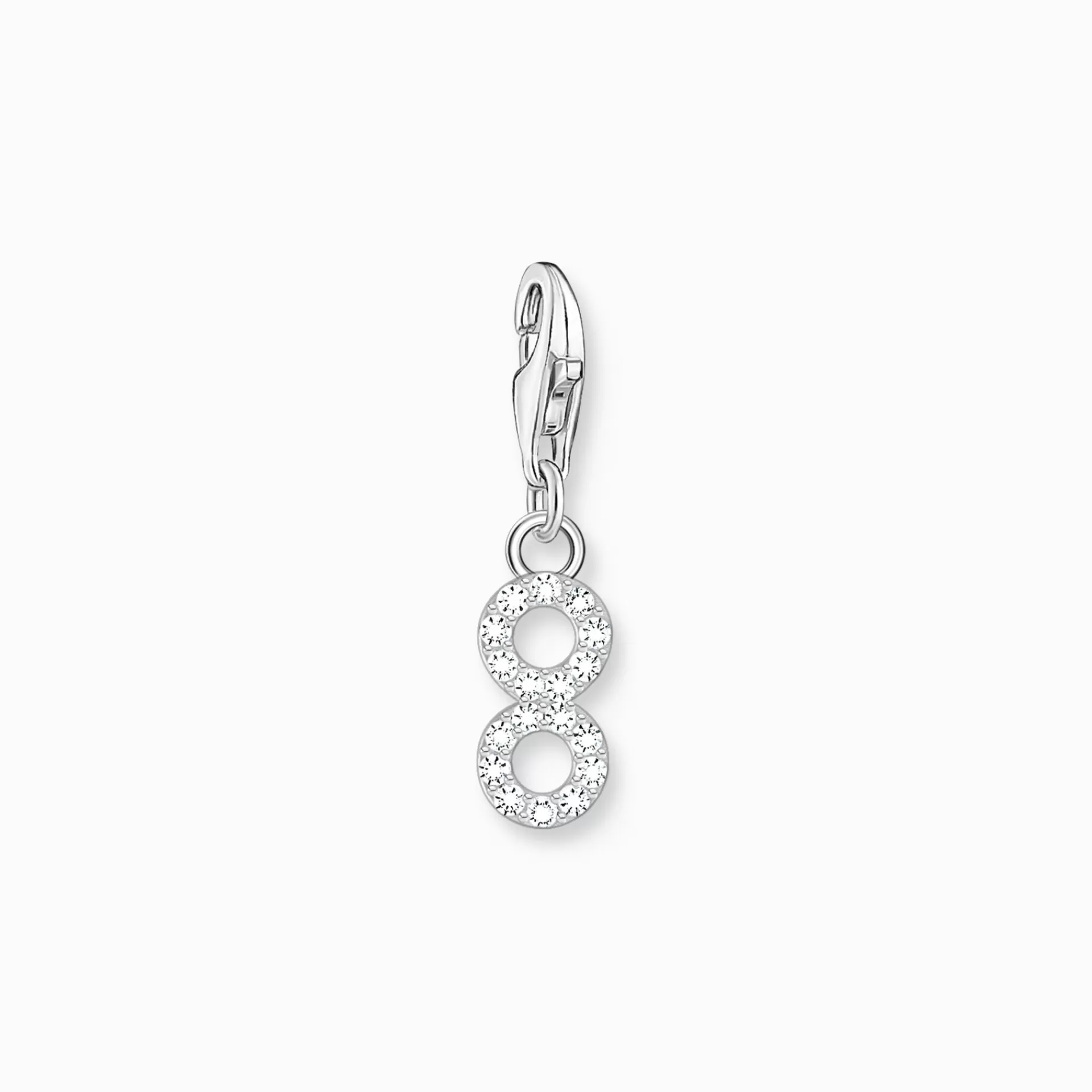 THOMAS SABO Charms | Charms<CHARM-H&AUML;NGSMYCKE TALET 8 MED VITA STENAR, SILVER silverfargad, vit