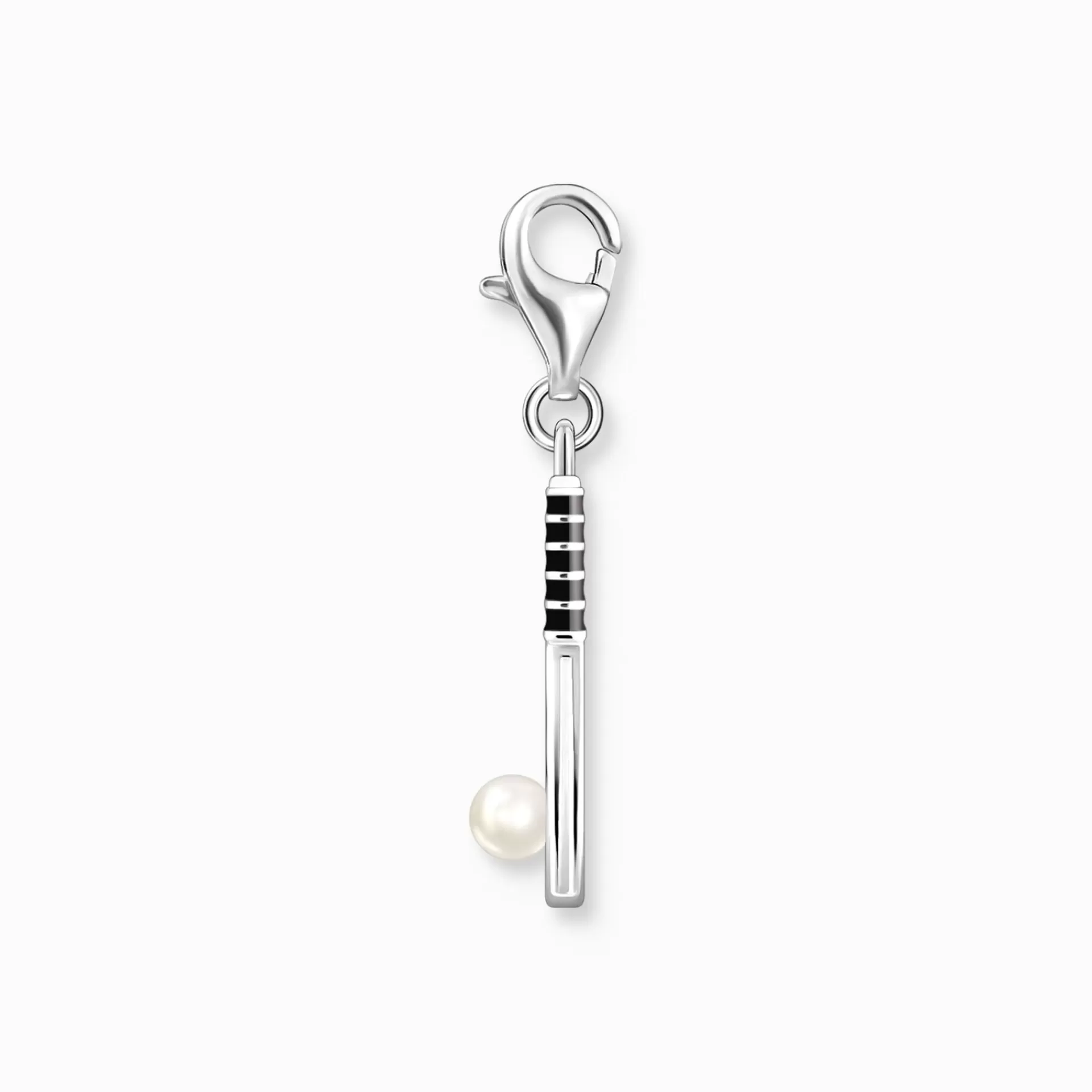 THOMAS SABO Charms | Charms<CHARM-H&AUML;NGSMYCKE TENNISRACKET MED VIT P&AUML;RLA, SILVER silverfargad, vit, svart