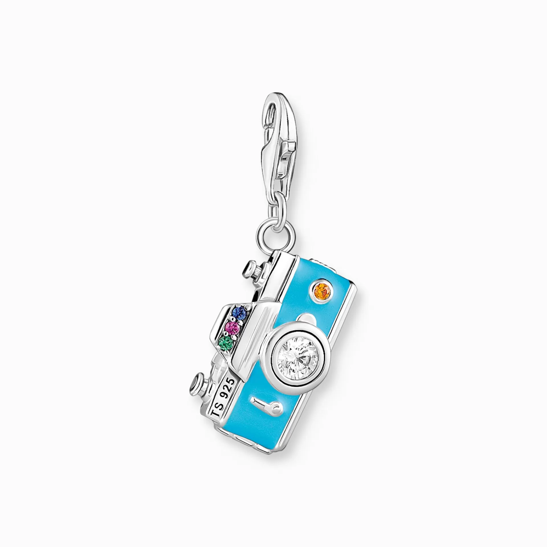 THOMAS SABO Charms | Charms<CHARM-H&AUML;NGSMYCKE TURKOSA RETROKAMERA SILVER blå, grön, orange, röd, silverfargad, vit