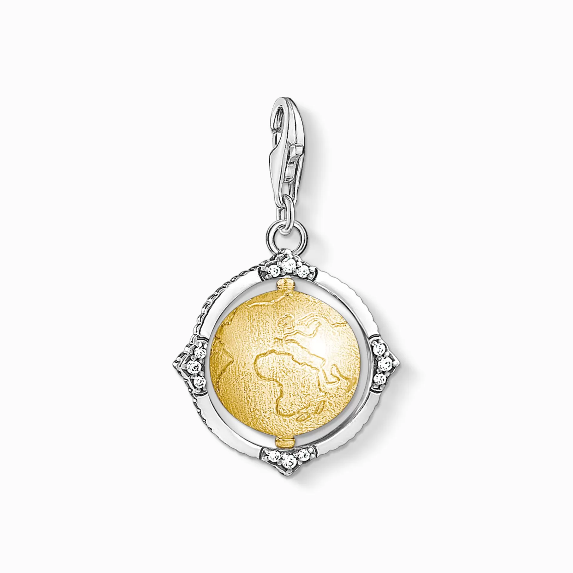 THOMAS SABO Charms | Charms<CHARM-H&AUML;NGSMYCKE VINTAGE JORDGLOB gult guldfargad, silverfargad, vit