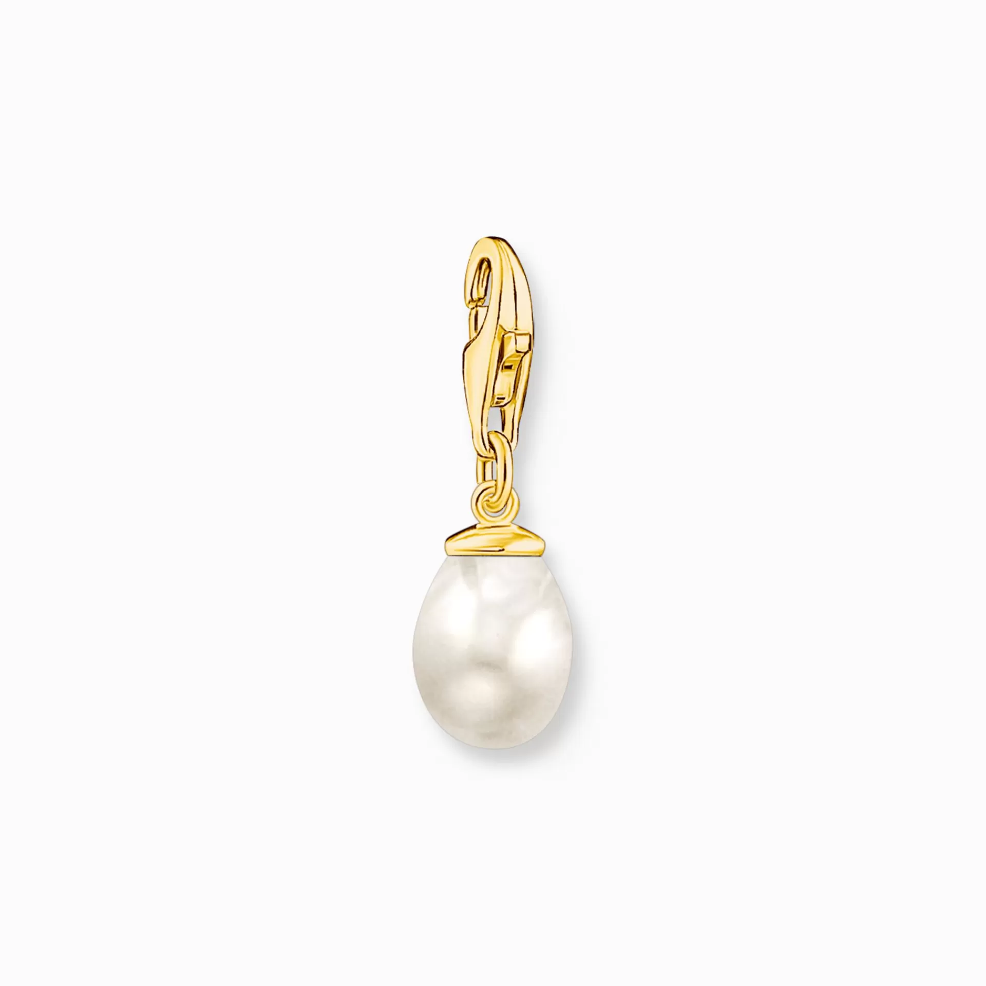 THOMAS SABO Charms | Charms<CHARM-H&AUML;NGSMYCKE VIT P&AUML;RLA GULDPL&AUML;TERAD gult guldfargad, silverfargad, vit