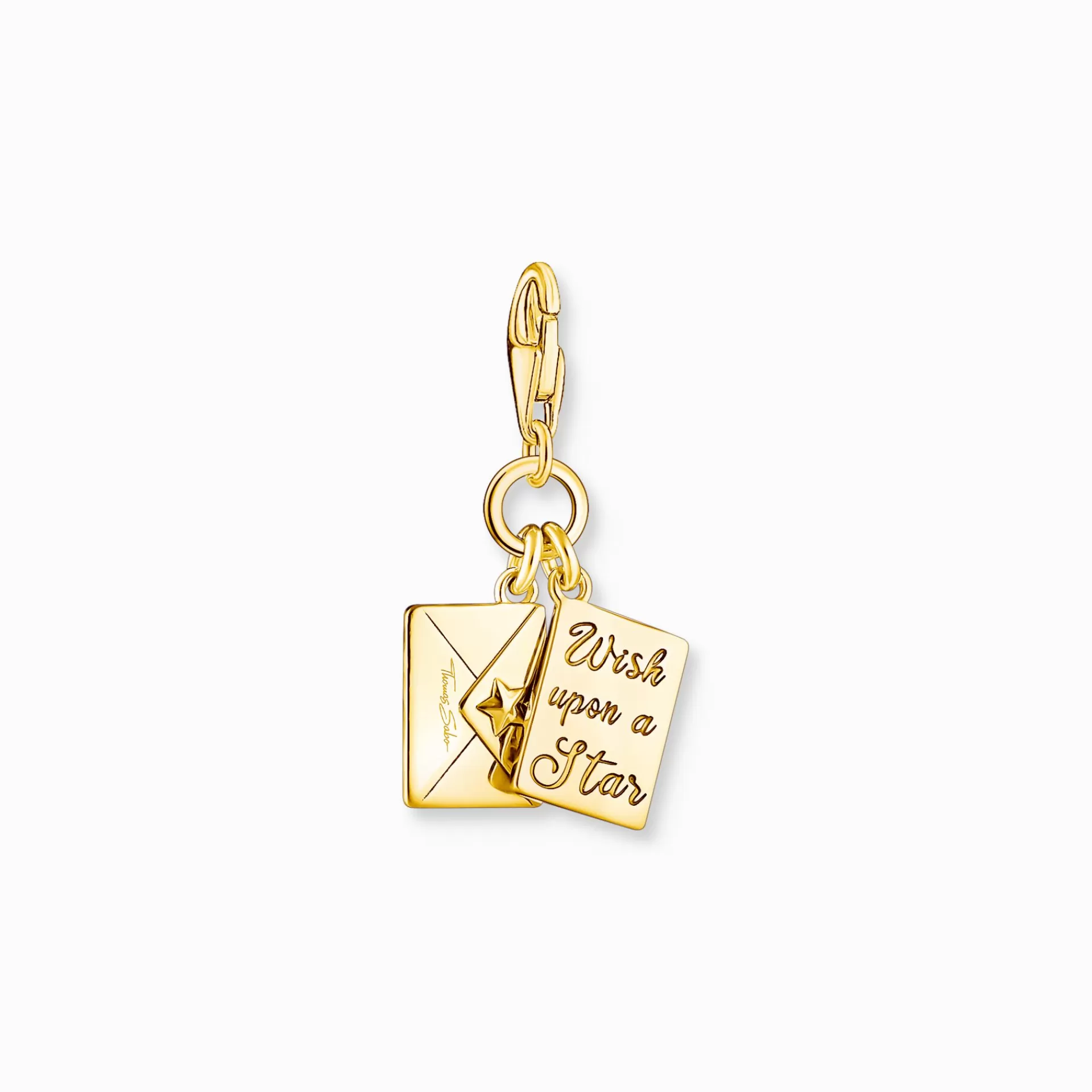 THOMAS SABO Charms | Charms<CHARM-H&AUML;NGSMYCKEI FORM AV ETT BREV MED KUVERT, PL&AUML;TERAD gult guldfargad, orange, violett, rosa, blå