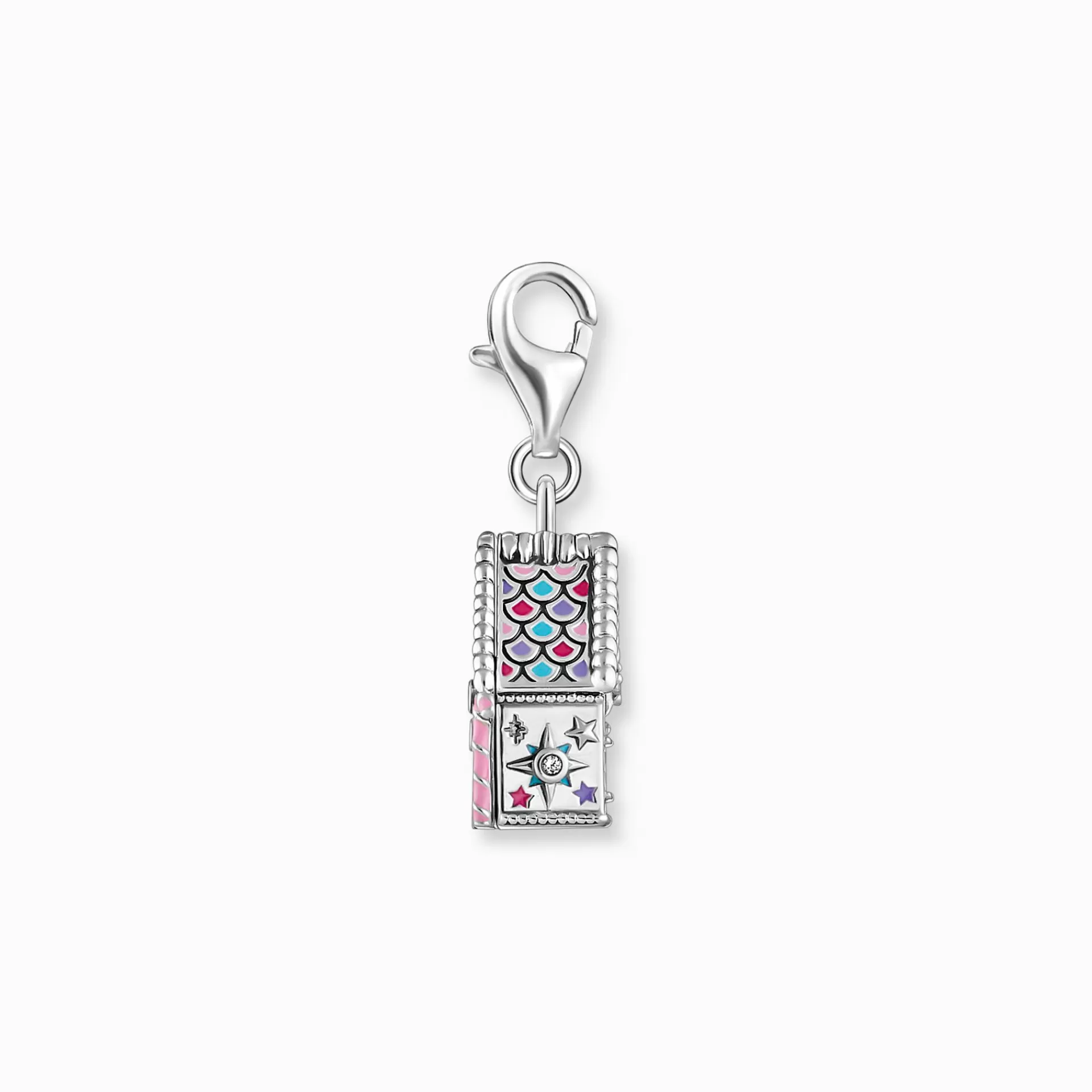 THOMAS SABO Charms | Charms<CHARM-H&AUML;NGSMYCKEI FORM AV ETT PEPPARKAKSHUS MED M&ARING;NGA DETALJER, SILVER violett, blå, gul, rosa, silverfargad, gult guldfargad, vit, orange, röd