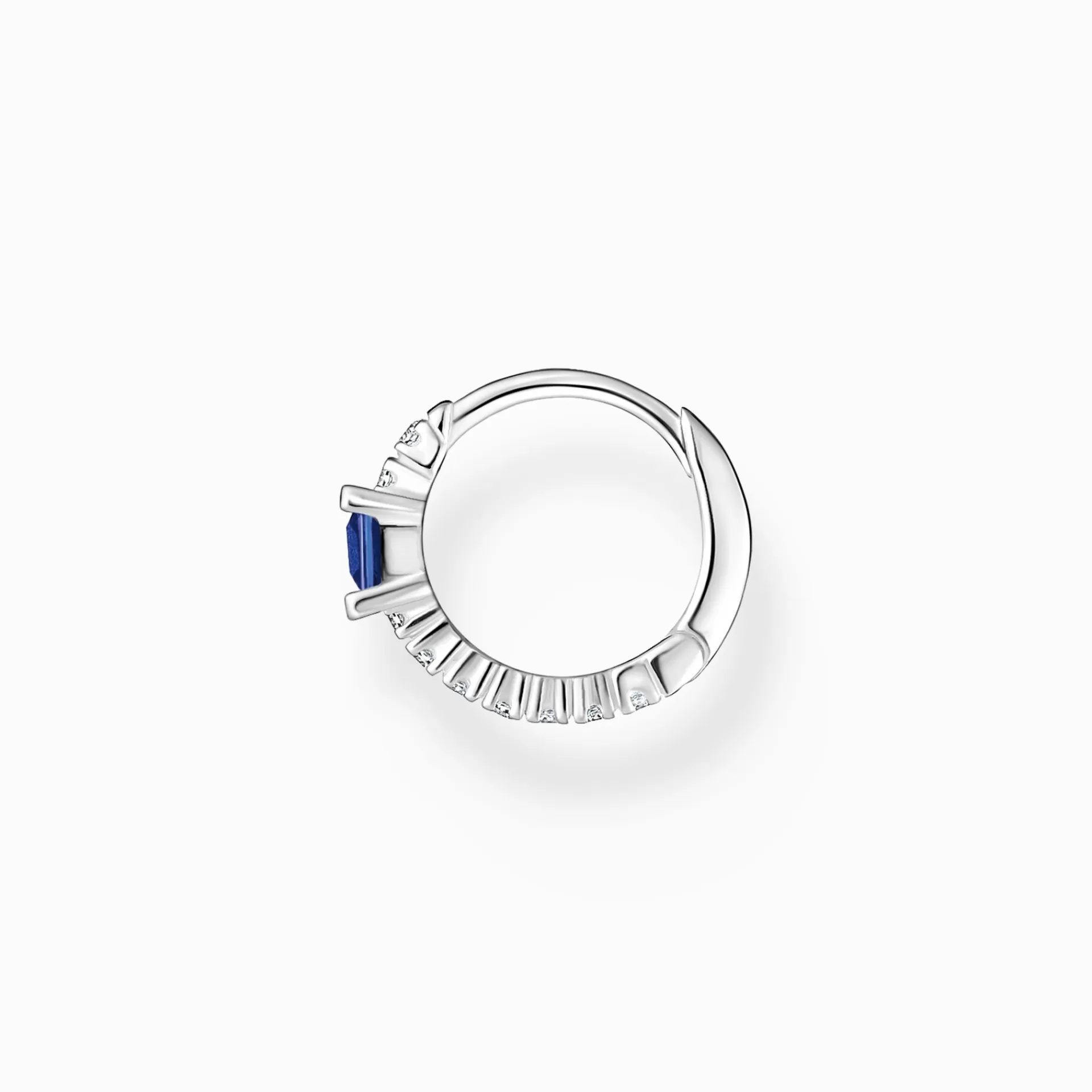 THOMAS SABO Creoler | Återvunnet 925 silver<CREOL&OUML;RH&AUML;NGE INDIVIDUELLT MED BL&ARING; OCH VITA STENAR SILVER silverfargad, vit, mörkblå