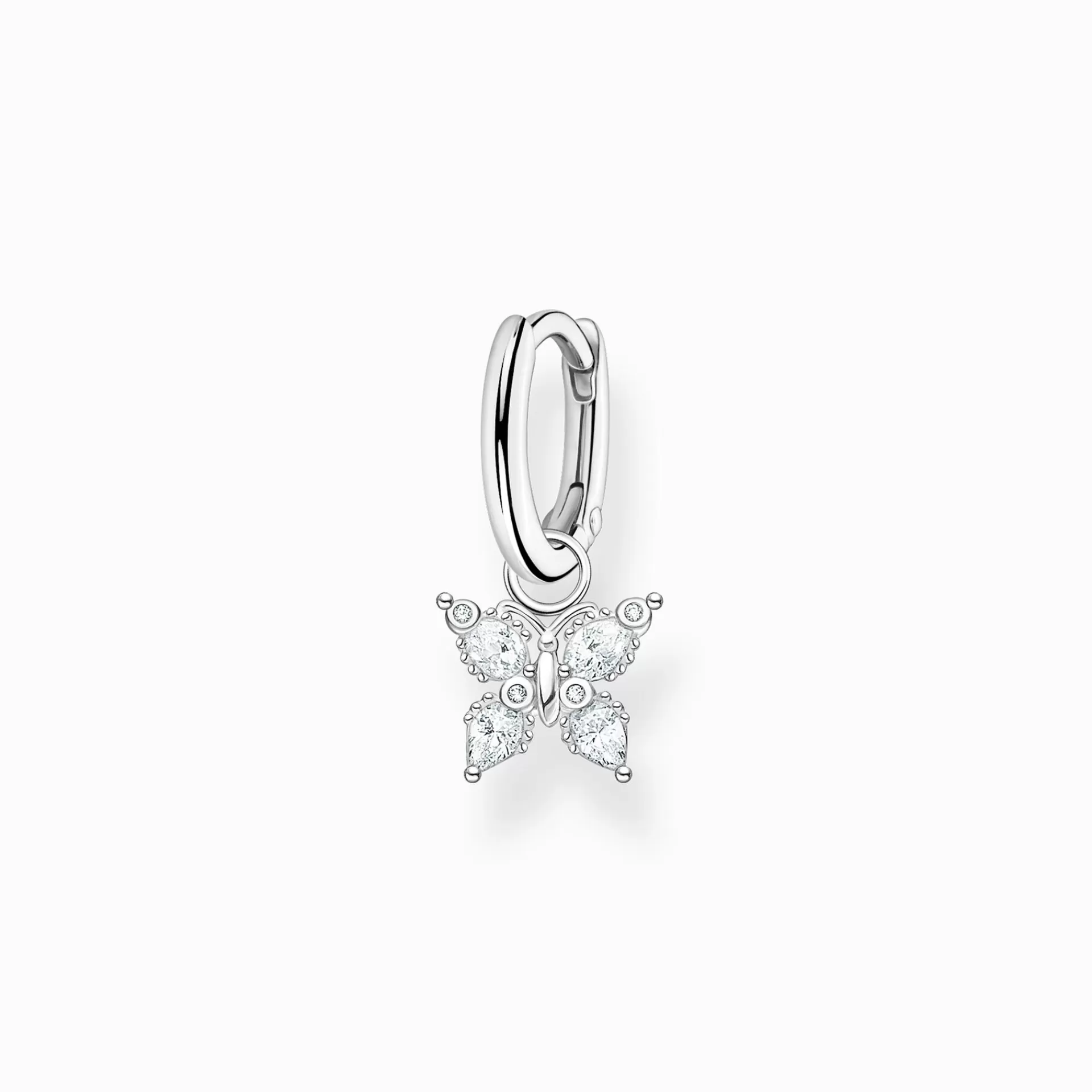 THOMAS SABO Creoler | Återvunnet 925 silver<CREOL&OUML;RH&AUML;NGE INDIVIDUELLT MED FJ&AUML;RIL SILVER silverfargad, vit