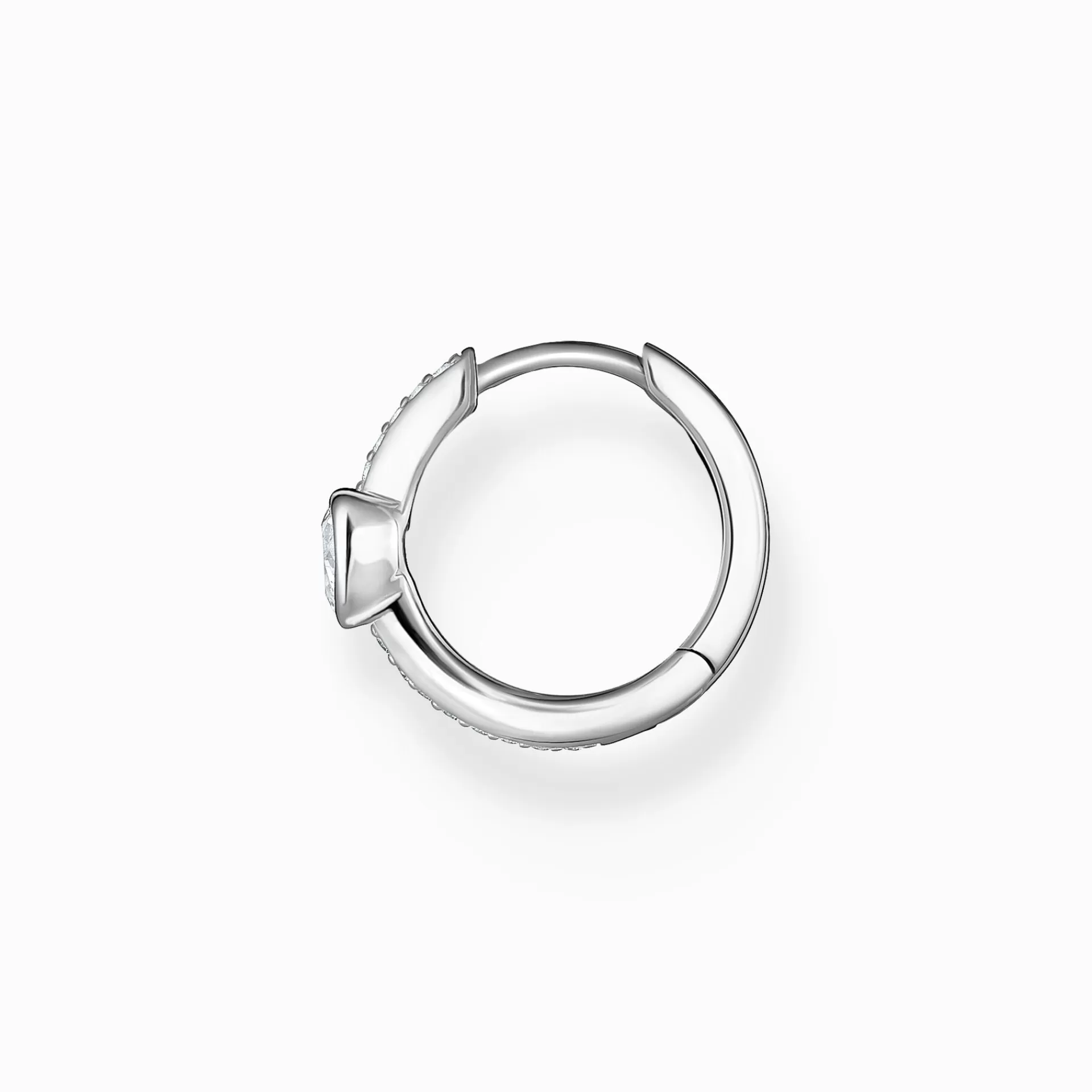 THOMAS SABO Creoler | Återvunnet 925 silver<CREOL&OUML;RH&AUML;NGE INDIVIDUELLT MED HJ&AUML;RTA OCH VITA STENAR SILVER silverfargad, vit