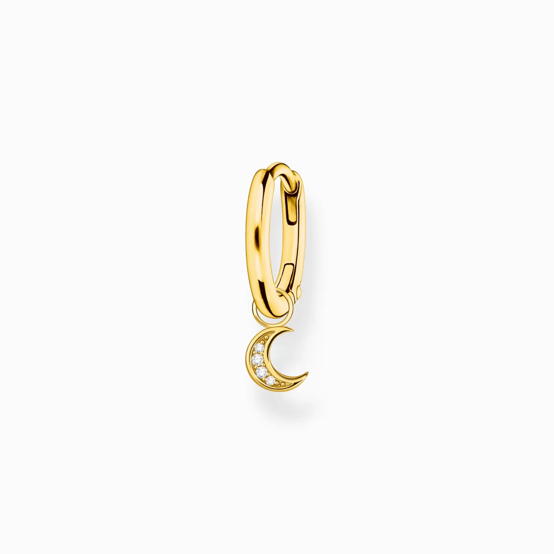 THOMAS SABO Creoler | 18K plätering<CREOL&OUML;RH&AUML;NGE INDIVIDUELLT MED M&ARING;NEN H&AUML;NGE GULD vit, gult guldfargad
