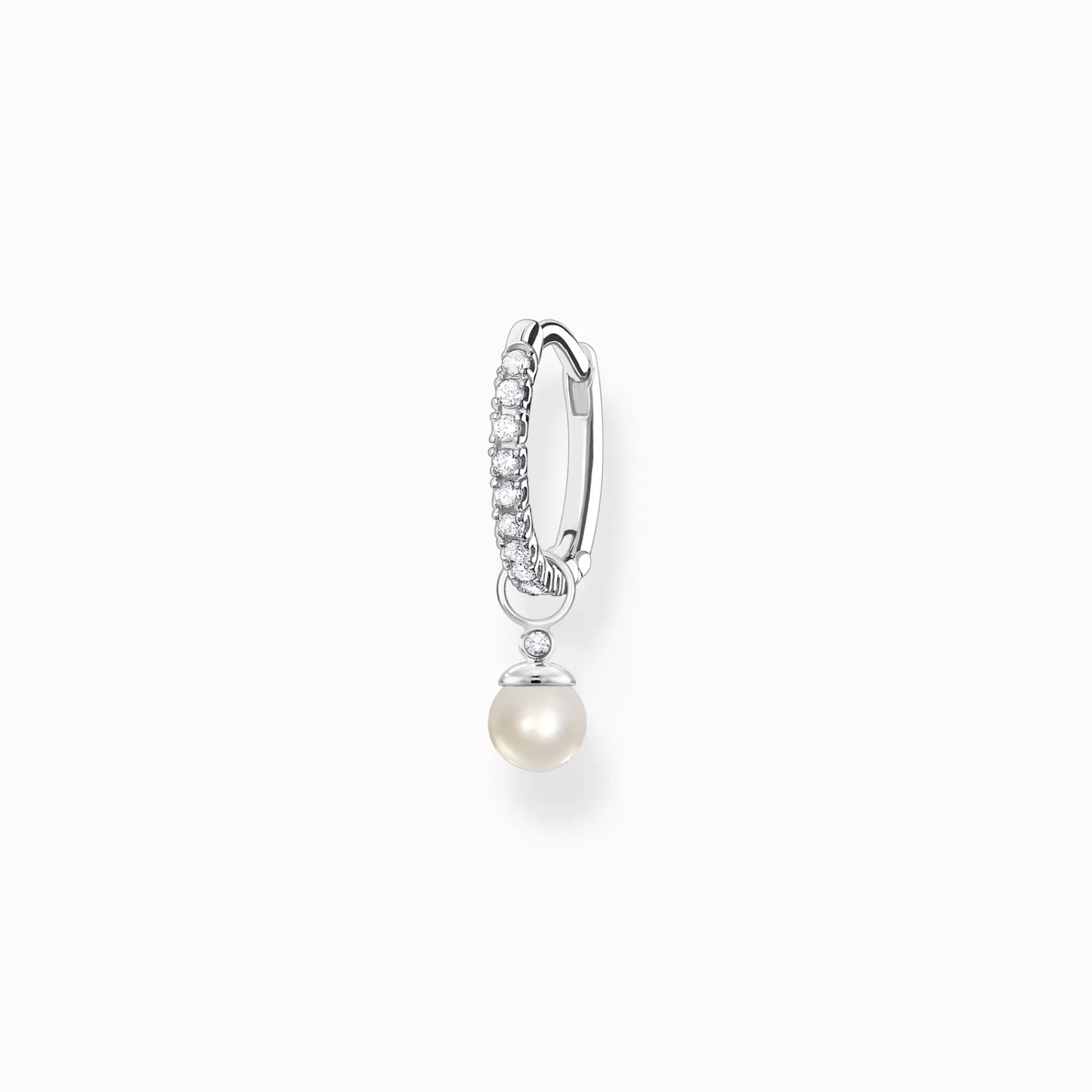 THOMAS SABO Örhängen | Creoler<CREOL&OUML;RH&AUML;NGE INDIVIDUELLT MED P&AUML;RLOR H&AUML;NGE SILVER silverfargad, vit