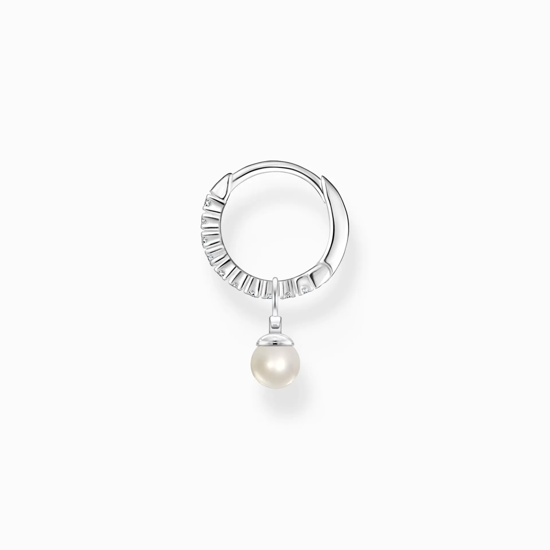 THOMAS SABO Örhängen | Creoler<CREOL&OUML;RH&AUML;NGE INDIVIDUELLT MED P&AUML;RLOR H&AUML;NGE SILVER silverfargad, vit