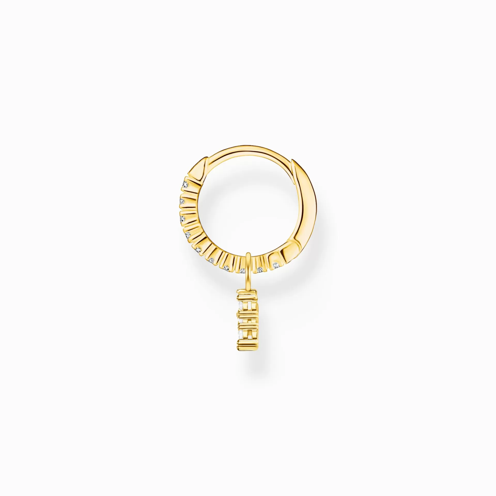 THOMAS SABO Creoler | 18K plätering<CREOL&OUML;RH&AUML;NGE INDIVIDUELLT MED STJ&AUML;RNA H&AUML;NGSMYCKE GULD vit