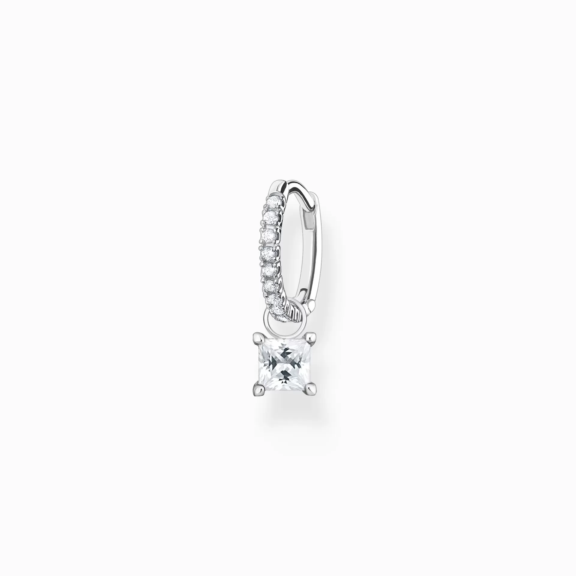 THOMAS SABO Creoler | Återvunnet 925 silver<CREOL&OUML;RH&AUML;NGE INDIVIDUELLT MED VITA STENAR SILVER silverfargad, vit