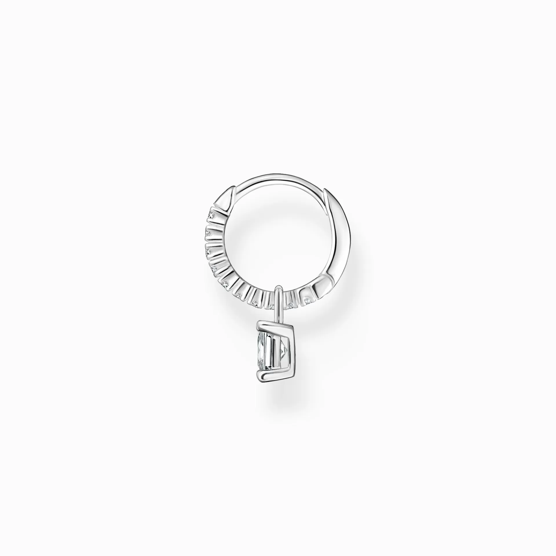 THOMAS SABO Creoler | Återvunnet 925 silver<CREOL&OUML;RH&AUML;NGE INDIVIDUELLT MED VITA STENAR SILVER silverfargad, vit