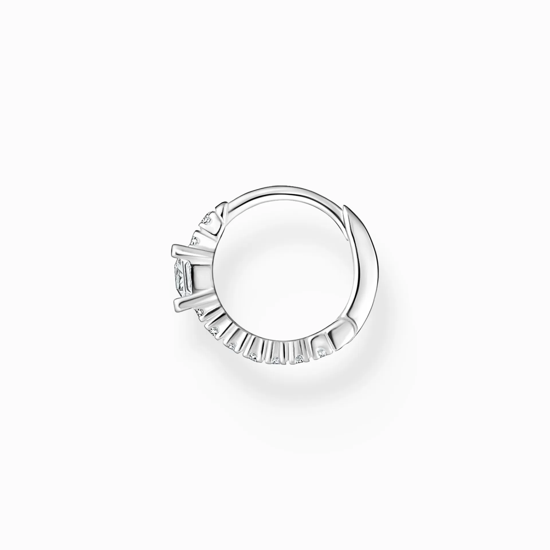 THOMAS SABO Creoler | Återvunnet 925 silver<CREOL&OUML;RH&AUML;NGE INDIVIDUELLT MED VITA STENAR SILVER silverfargad, vit