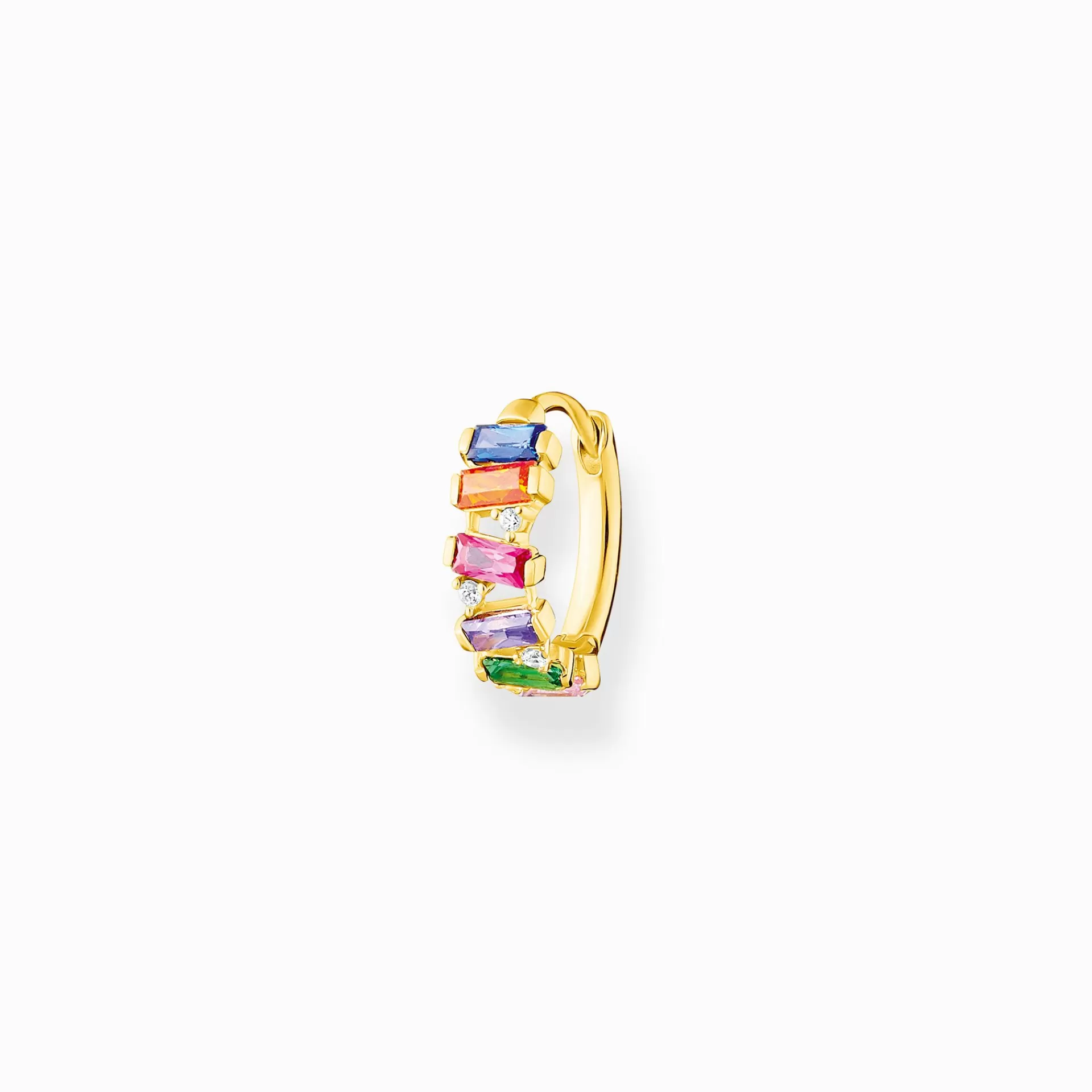THOMAS SABO Creoler | 18K plätering<CREOL&OUML;RH&AUML;NGE INDIVIDUELLT STENAR I F&AUML;RG GULD gult guldfargad, blå, orange, röd, violett, grön, vit, rosa