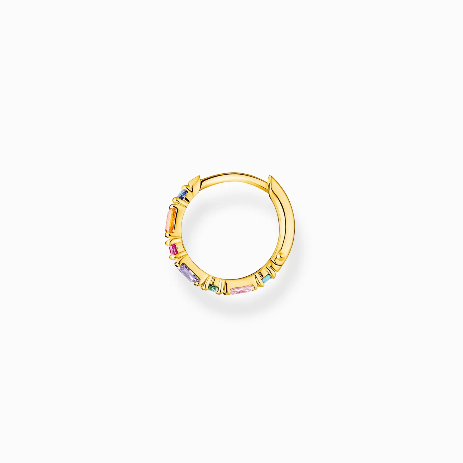 THOMAS SABO Creoler | 18K plätering<CREOL&OUML;RH&AUML;NGE INDIVIDUELLT STENAR I F&AUML;RG GULD gult guldfargad, blå, orange, röd, violett, grön, turkos, rosa