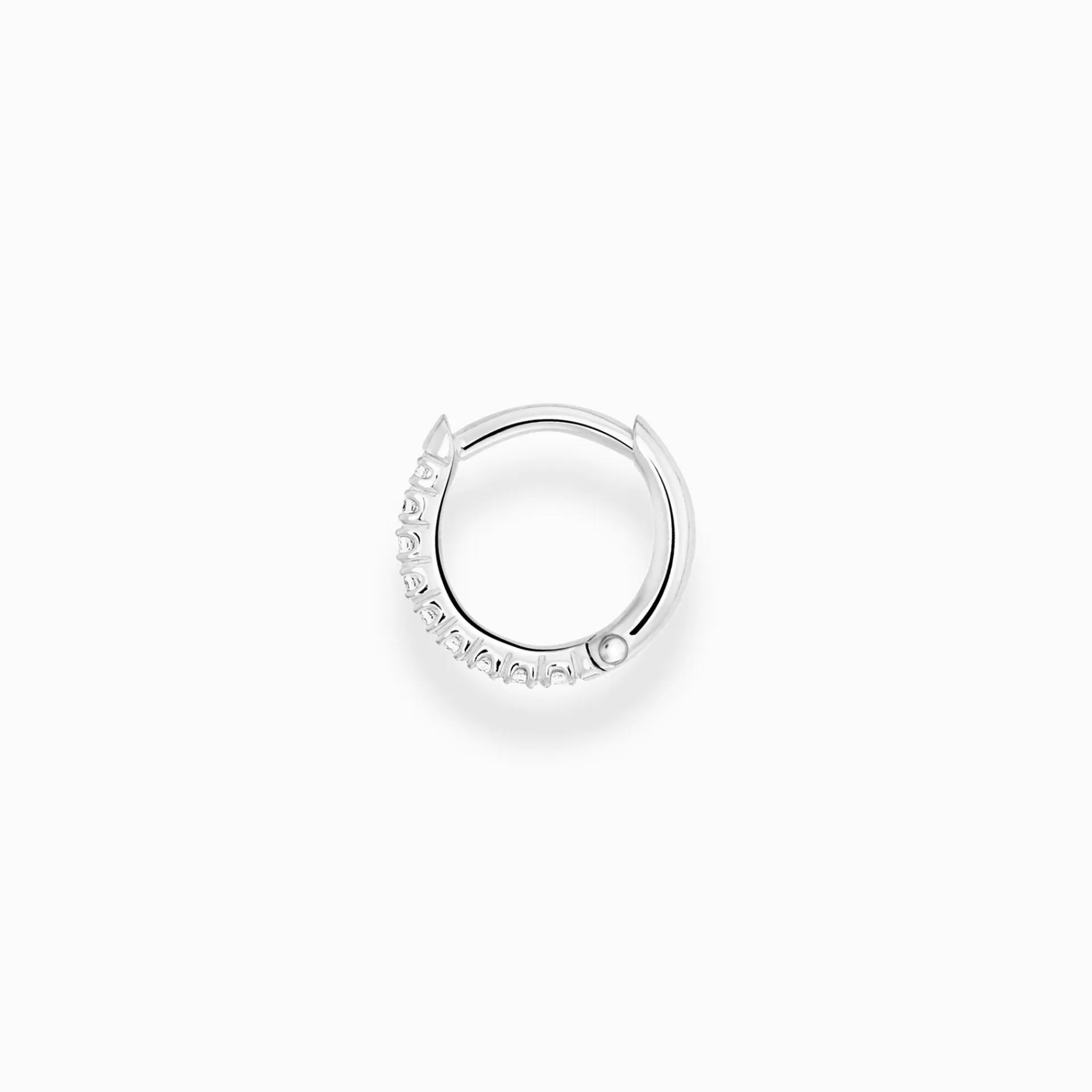 THOMAS SABO Creoler | Återvunnet 925 silver<CREOL&OUML;RH&AUML;NGE INDIVIDUELLT VITA STENAR SILVER silverfargad, vit