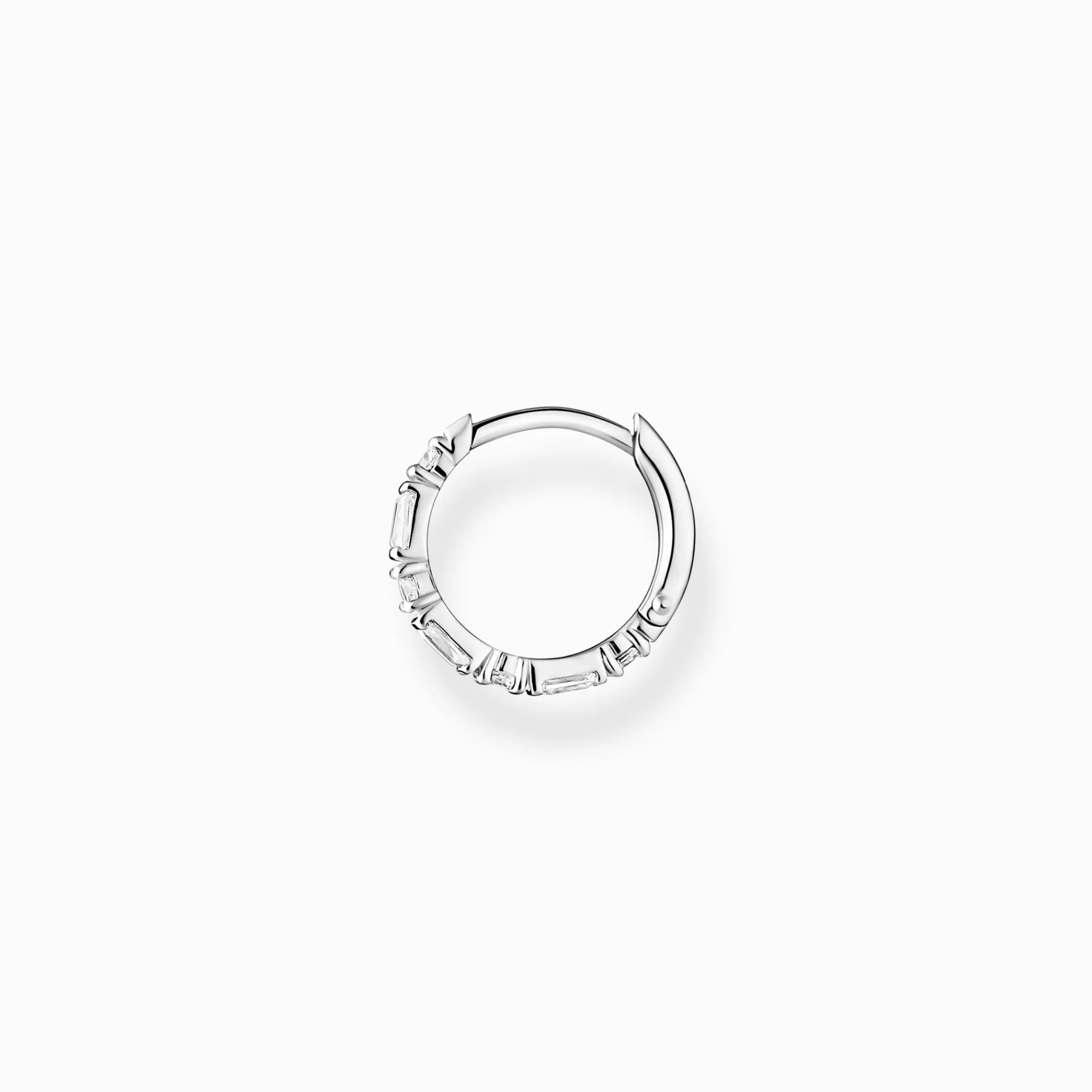 THOMAS SABO Creoler | Återvunnet 925 silver<CREOL&OUML;RH&AUML;NGE INDIVIDUELLT VITA STENAR SILVER silverfargad, vit