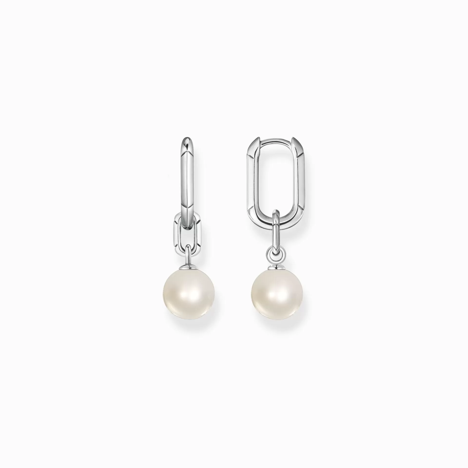 THOMAS SABO Örhängen | Creoler<CREOL&OUML;RH&AUML;NGEN L&AUML;NKAR OCH P&AUML;RLOR SILVER silverfargad, vit