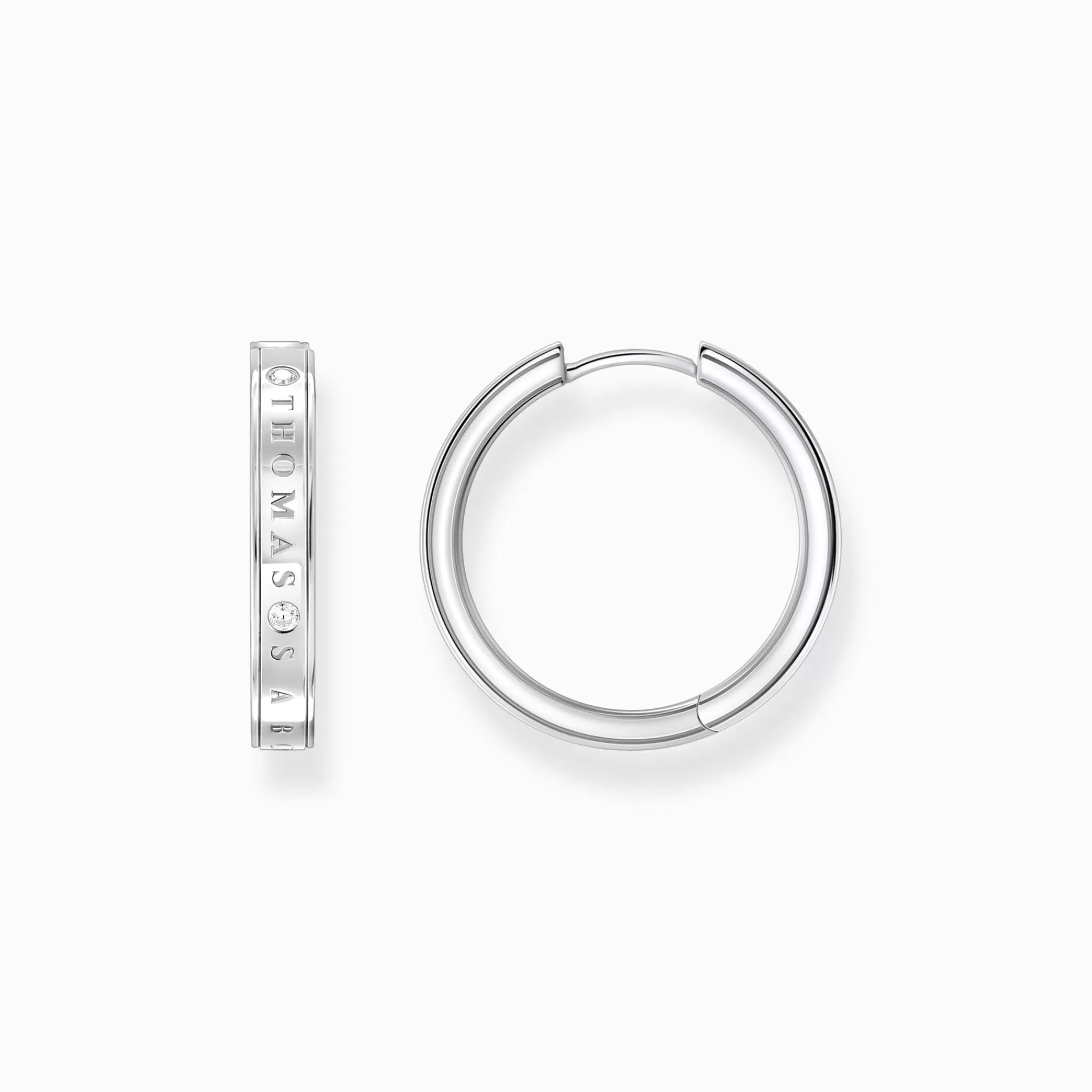 THOMAS SABO Creoler | Återvunnet 925 silver<CREOL&OUML;RH&AUML;NGEN MED VITA STENAR SILVER silverfargad, vit