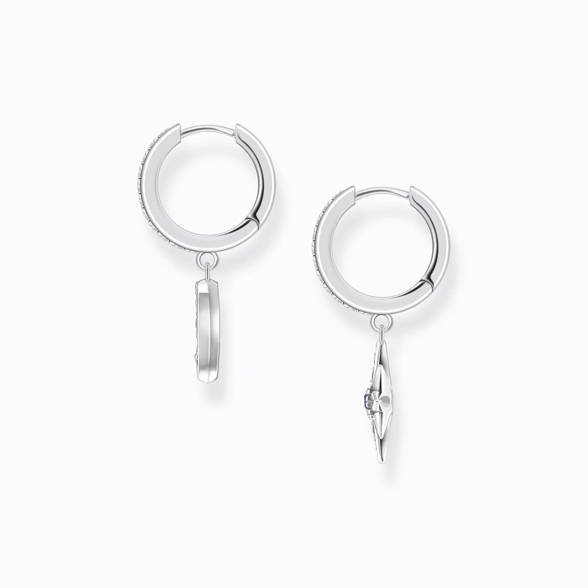 THOMAS SABO Creoler | Återvunnet 925 silver<CREOL&OUML;RH&AUML;NGEN ROYALTY STJ&AUML;RNA  M&ARING;NE SILVER silverfargad, vit, violett, ljusblå, mörkblå