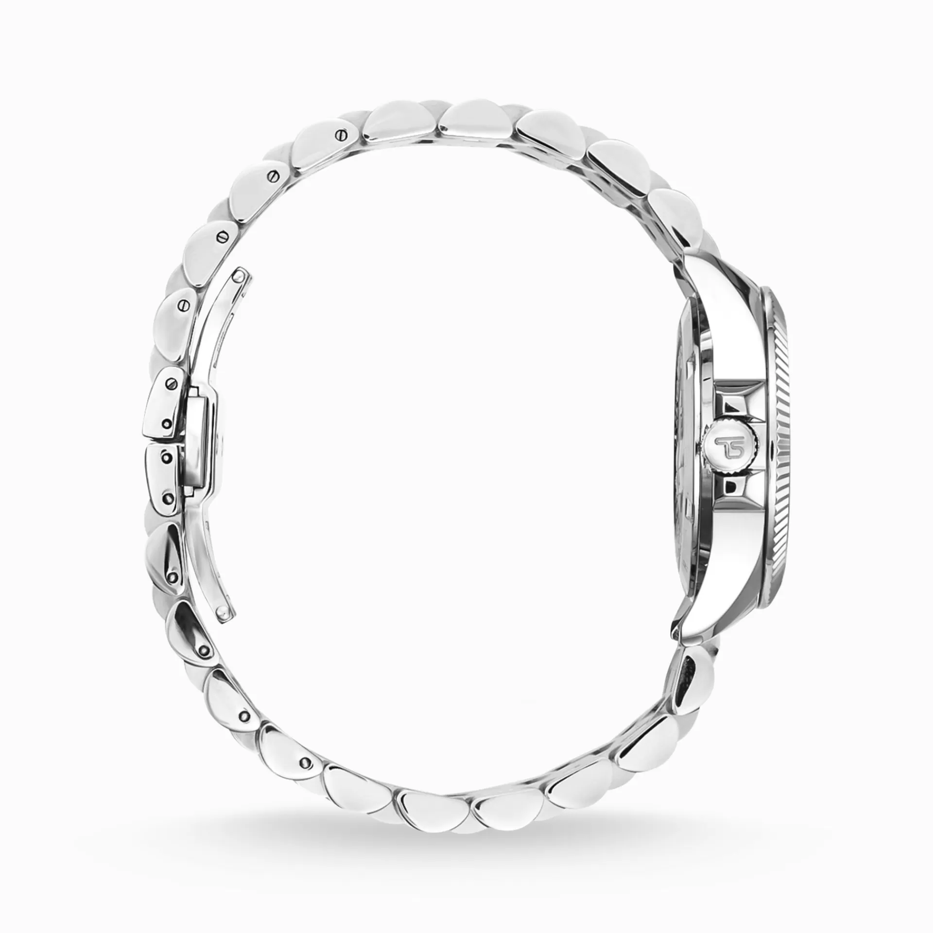 THOMAS SABO Klockor | Klockor för damer<DAMKLOCKA DIVINE SILVER MED SVART URTAVLA OCH VITA STENAR SILVER silverfargad, svart