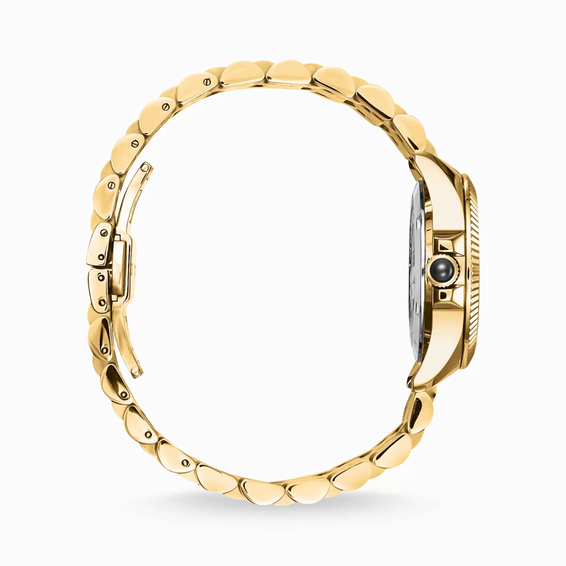 THOMAS SABO Klockor | Klockor för damer<DAMKLOCKA MYSTIC ISLAND MED VITA STENAR OCH GR&OUML;N MALAKIT GULDF&AUML;RGAD gult guldfargad, svart, grön