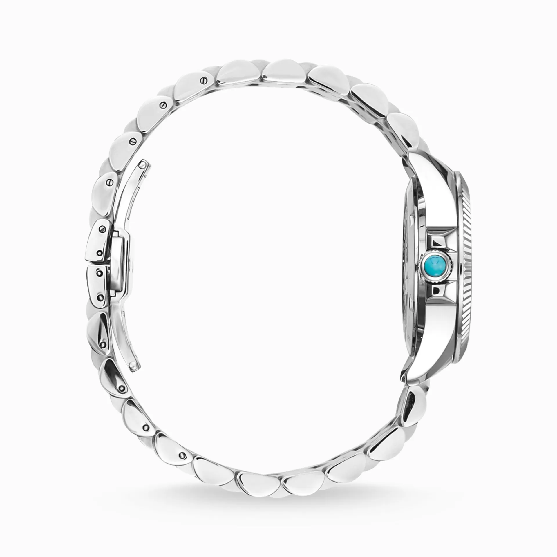 THOMAS SABO Klockor | Klockor för damer<DAMKLOCKA MYSTIC ISLAND MED VITA STENAR OCH IMITERAD TURKOS SILVERF&AUML;RGAD silverfargad, turkos