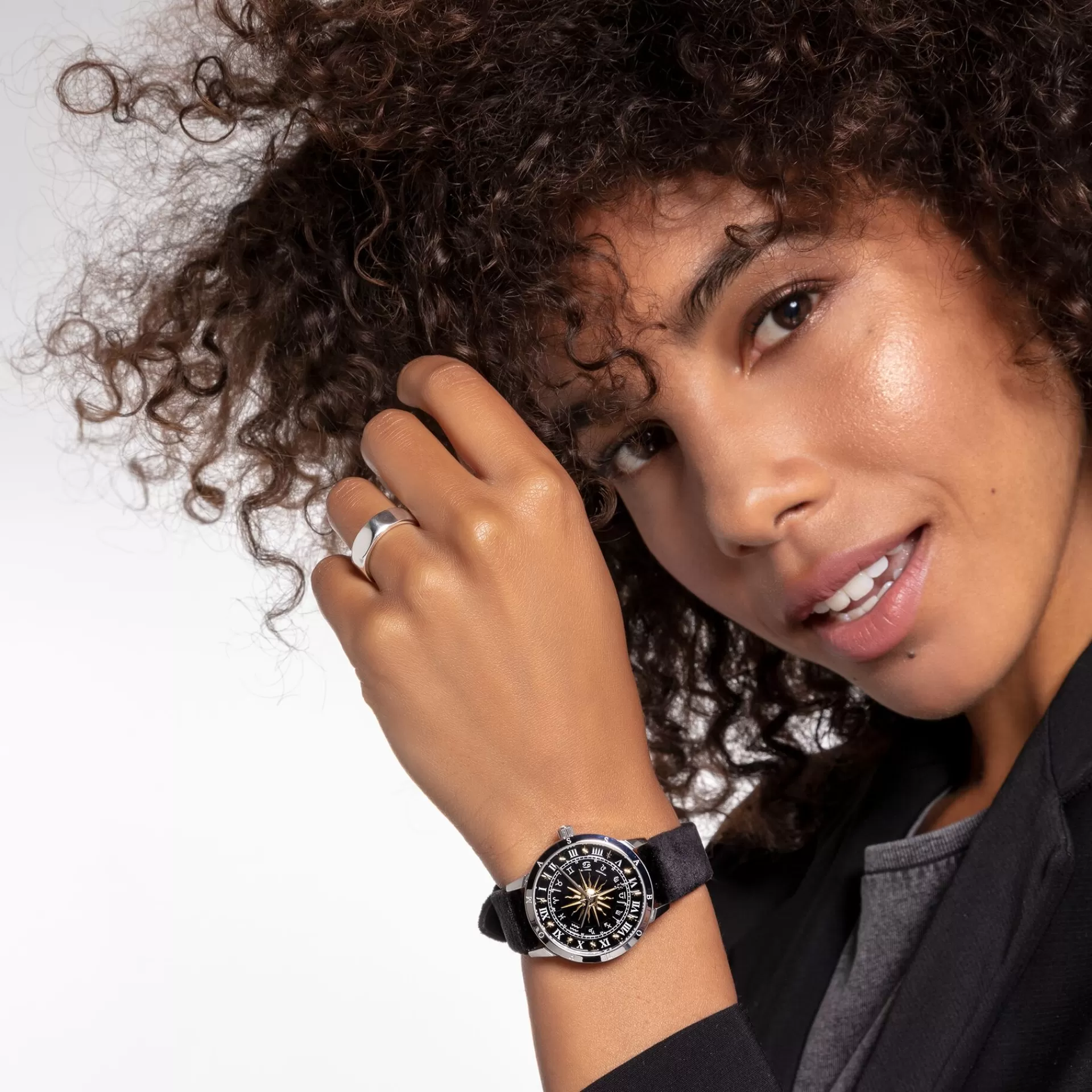 THOMAS SABO Klockor | Klockor för damer<DAMKLOCKA SOL BICOLOR silverfargad, svart, gult guldfargad, svartglansande