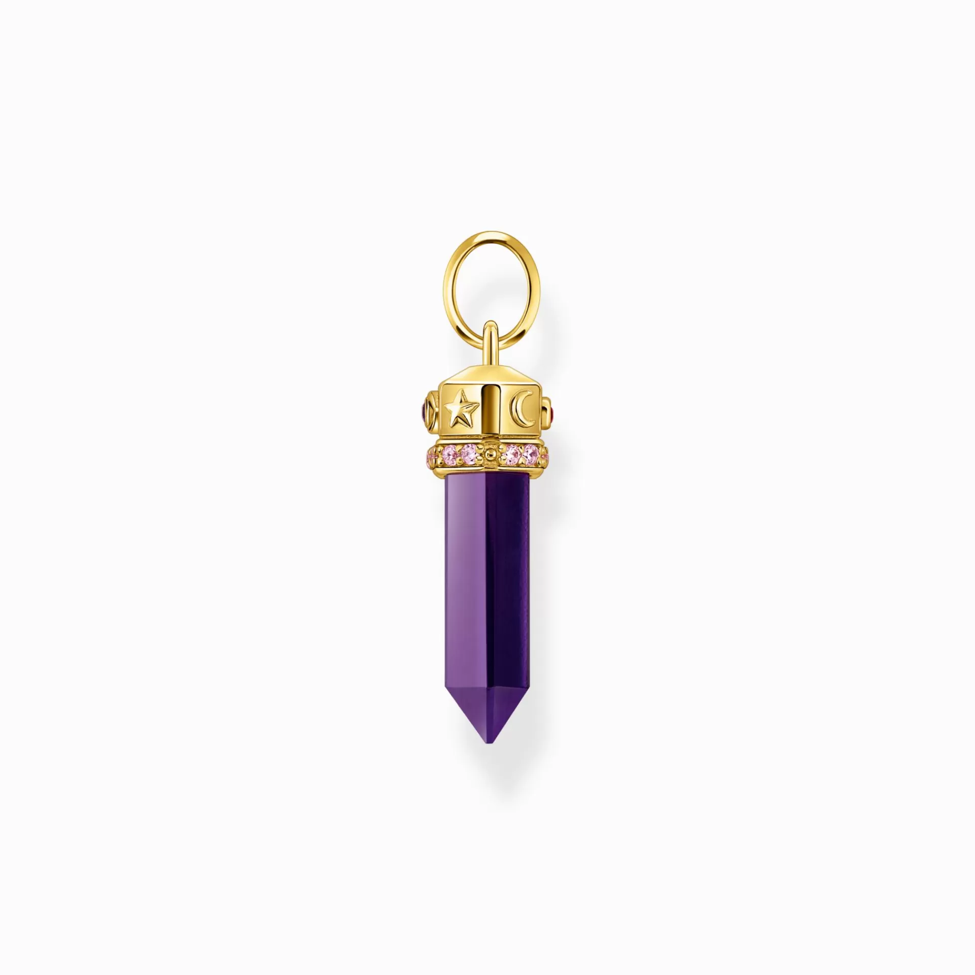 THOMAS SABO Hängsmycken | 18K plätering<GULDPL&AUML;TERAT HALSBANDSH&AUML;NGE I HEXAGONFORM MED IMITERAD AMETIST gult guldfargad, rosa, violett, röd