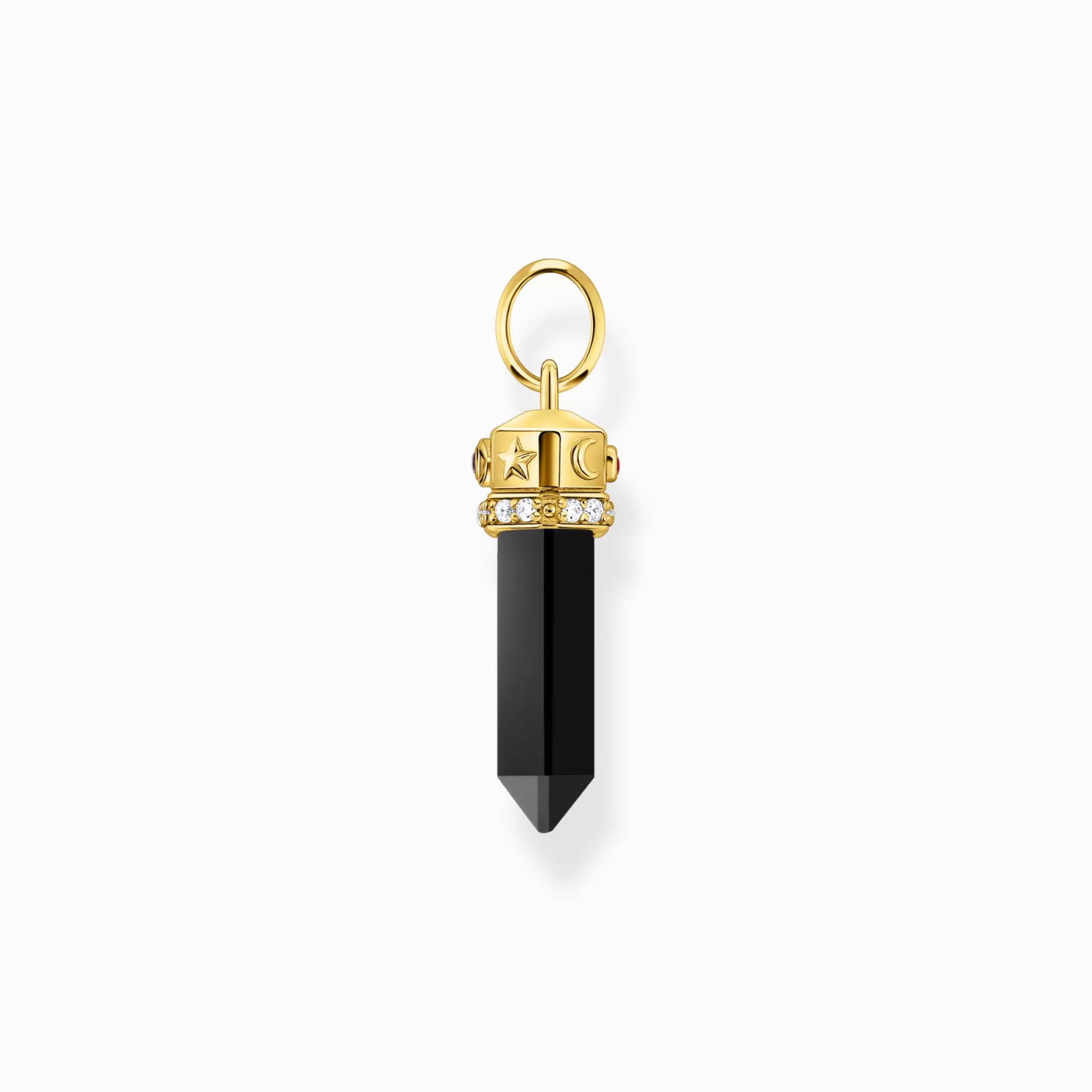 THOMAS SABO Hängsmycken | 18K plätering<GULDPL&AUML;TERAT HALSBANDSH&AUML;NGE MED HEXAGON AV ONYX gult guldfargad, vit, svart, violett, röd