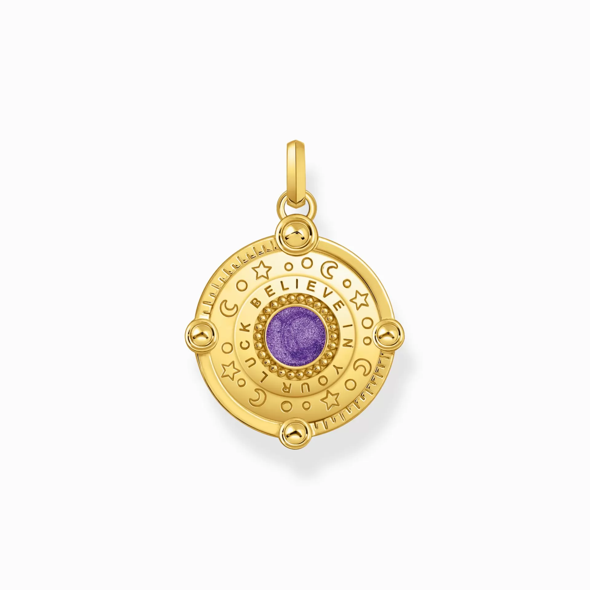 THOMAS SABO Hängsmycken | 18K plätering<GULDPL&AUML;TERAT HALSBANDSH&AUML;NGE MED KOSMISKA DETALJER OCH STENAR gult guldfargad, vit, rosa, violett, röd, blå