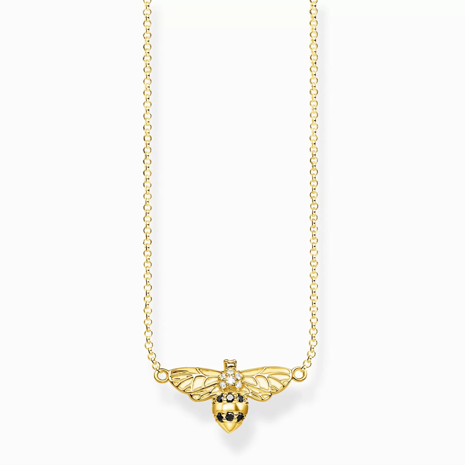 THOMAS SABO Halsband | 18K plätering<HALSBAND BI gult guldfargad, svart, vit