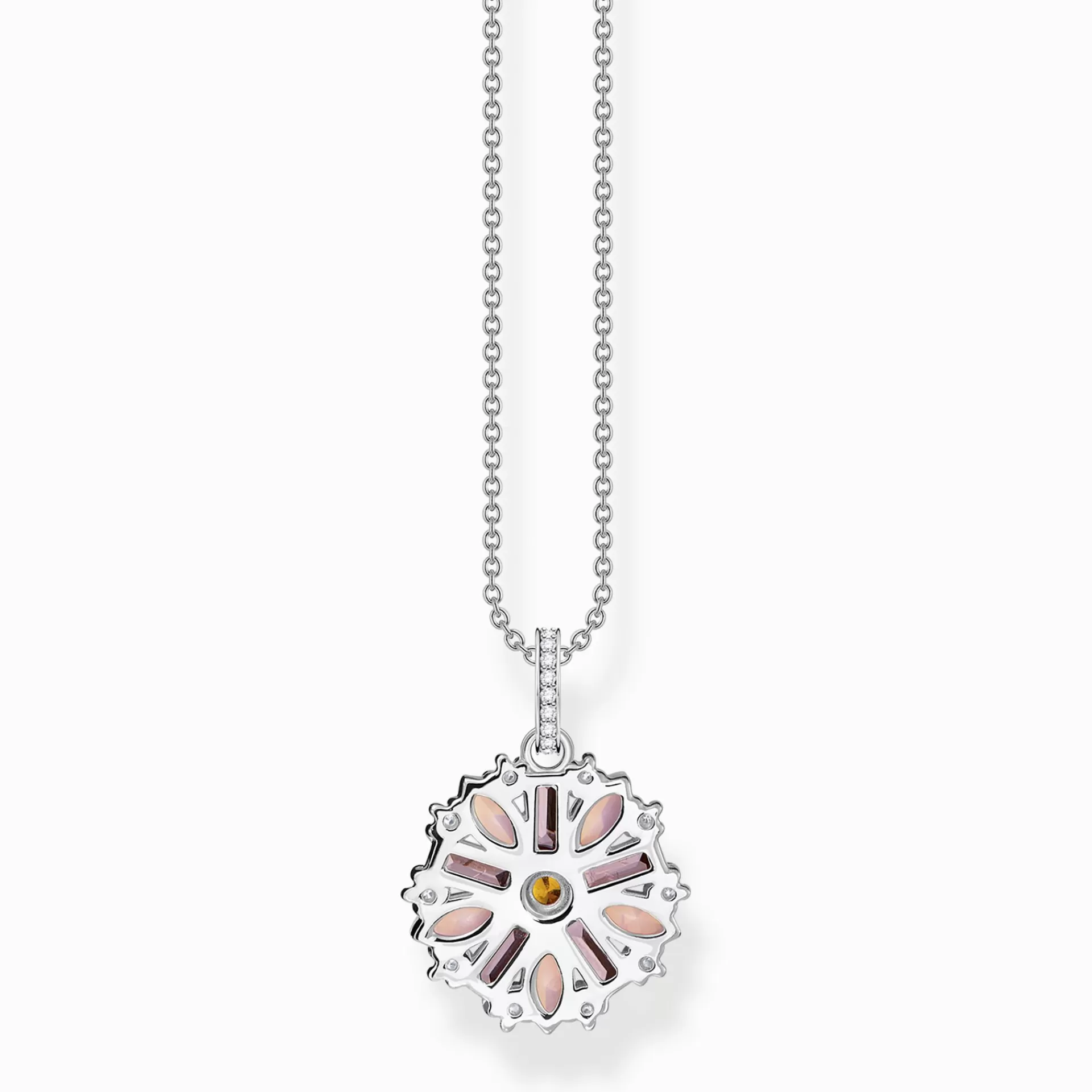 THOMAS SABO Halsband<HALSBAND BLOMMA SILVER silverfargad, vit, orange, violett, rosa