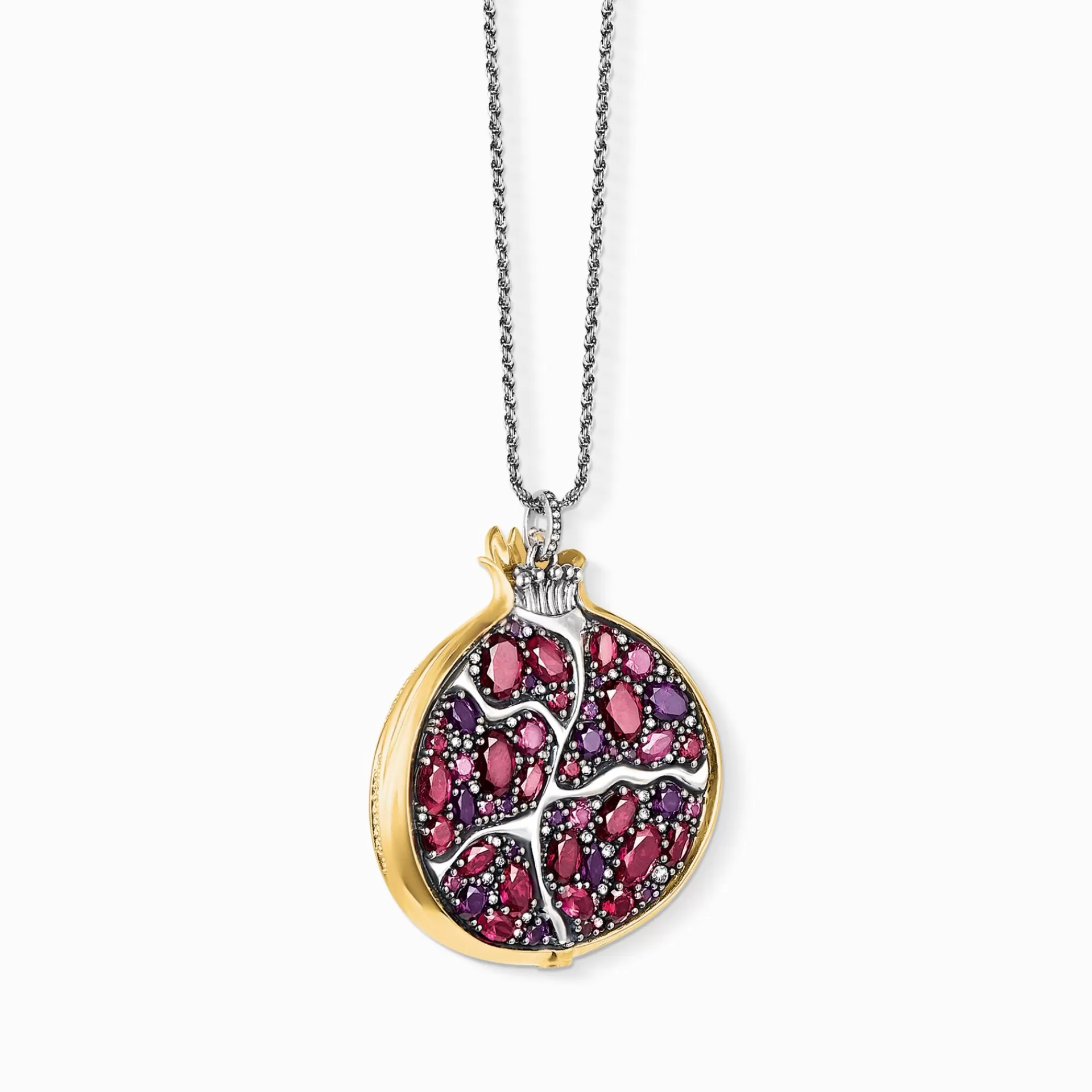 THOMAS SABO Halsband | Återvunnet 925 silver<HALSBAND GRANAT&AUML;PPLE silverfargad, violett, gult guldfargad, röd, vit