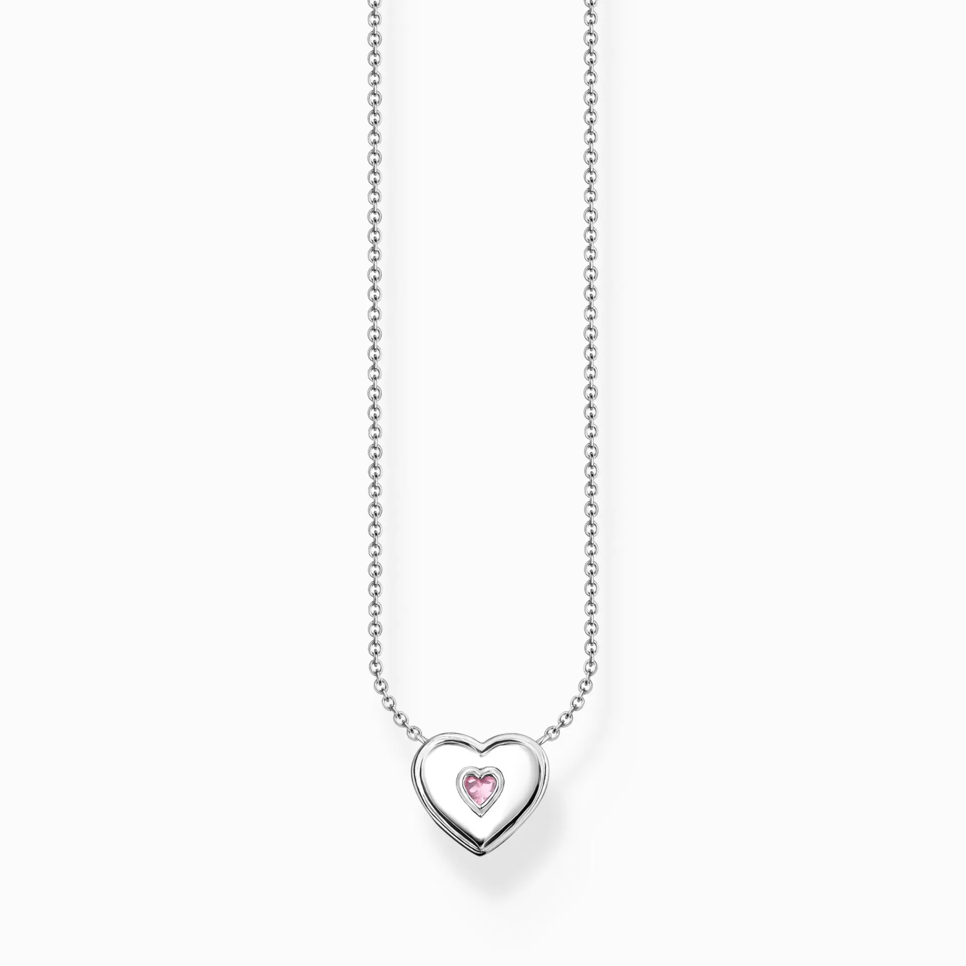 THOMAS SABO Halsband | Återvunnet 925 silver<HALSBAND HJ&AUML;RTA MED ROSA STENAR SILVER silverfargad, rosa