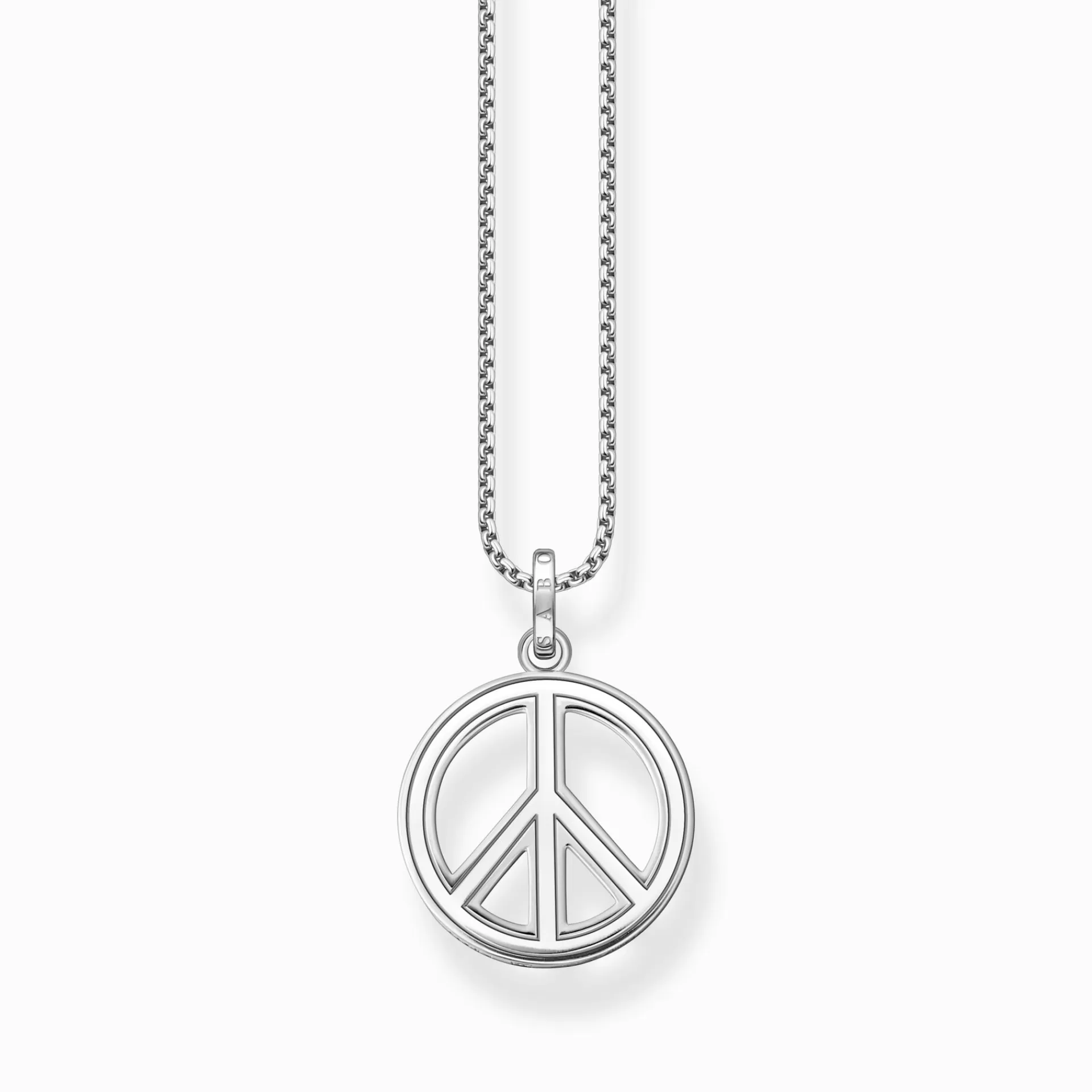 THOMAS SABO Halsband | Återvunnet 925 silver<HALSBAND I SV&AUML;RTAT SILVER SAMT FREDSTECKENSH&AUML;NGE MED F&AUML;RGGLADA STENAR silverfargad, ljusblå, blå, grön, guld, brun, orange, röd, violett, rosa