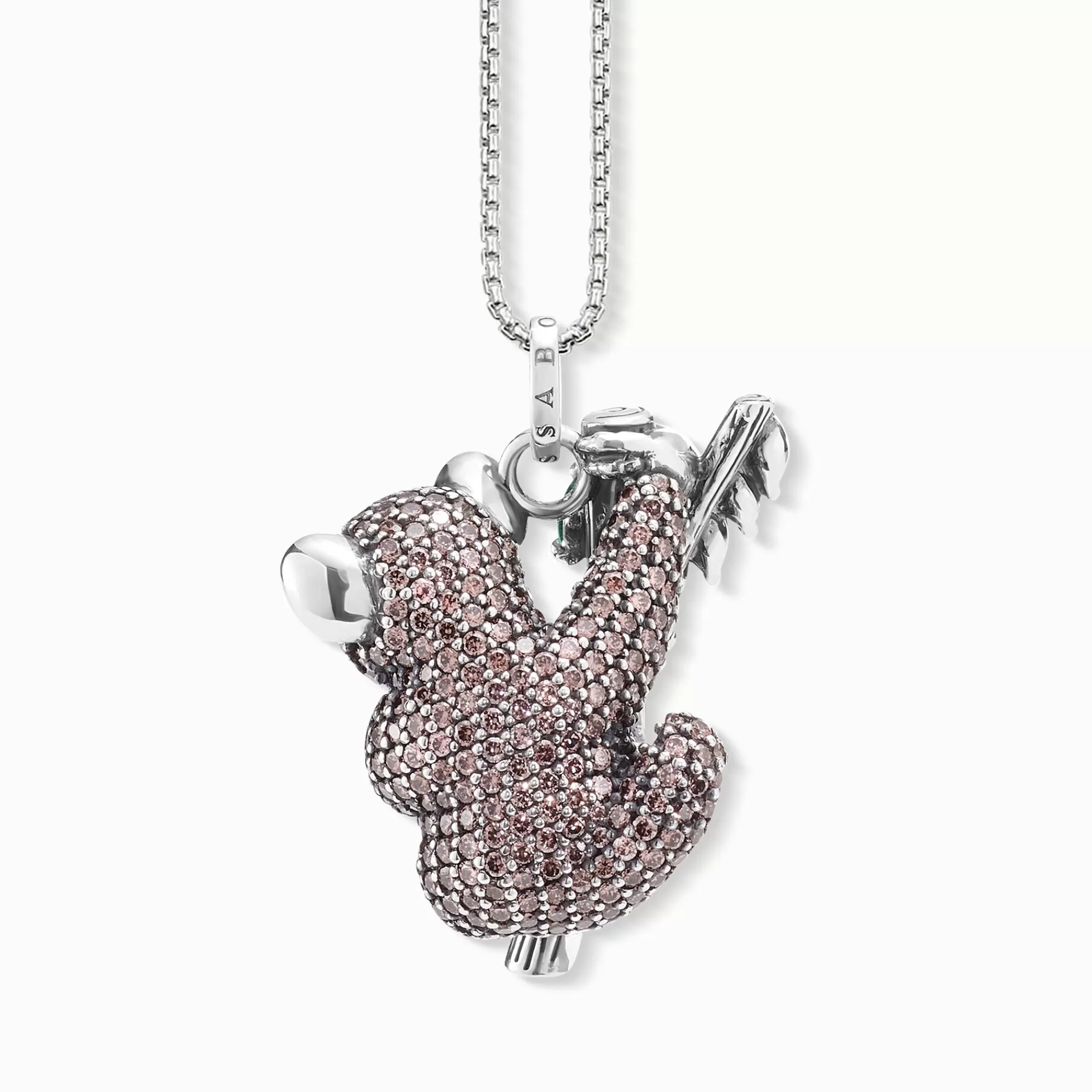THOMAS SABO Halsband | Återvunnet 925 silver<HALSBAND KOALABJ&OUML;RN silverfargad, grön, svart, rosa, brun