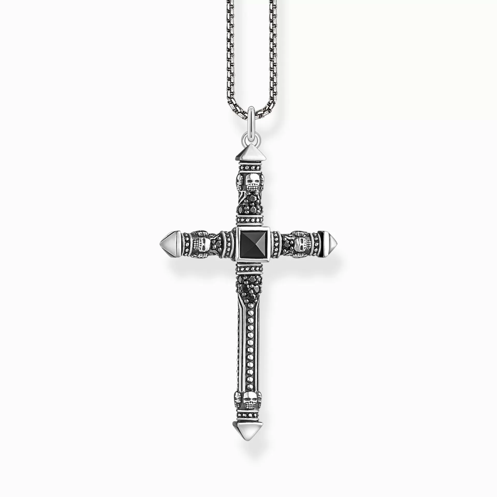 THOMAS SABO Halsband | Återvunnet 925 silver<HALSBAND KORS svart