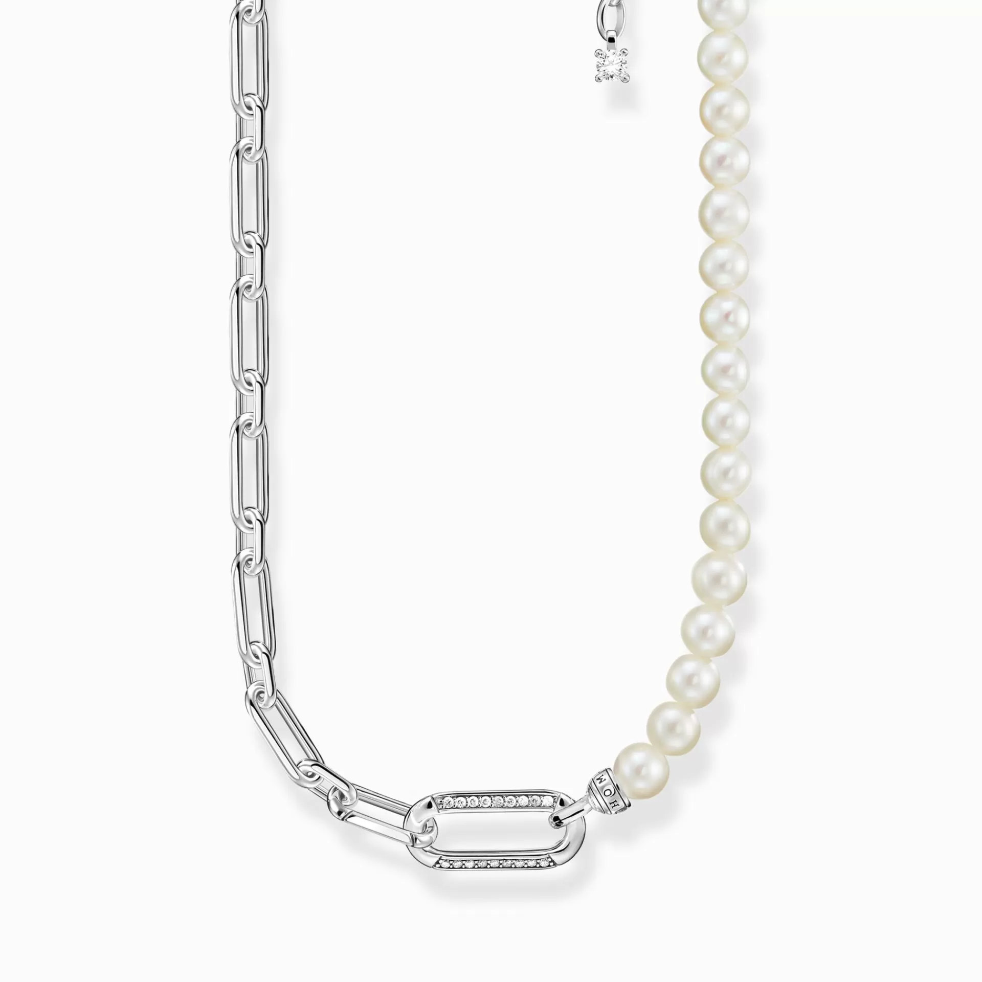 THOMAS SABO Halsband | Återvunnet 925 silver<HALSBAND L&AUML;NKAR OCH P&AUML;RLOR SILVER silverfargad, vit