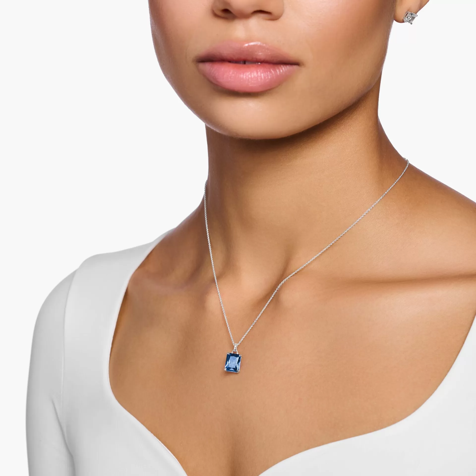 THOMAS SABO Halsband | Återvunnet 925 silver<HALSBAND MED BL&ARING; STEN SILVER silverfargad, blå