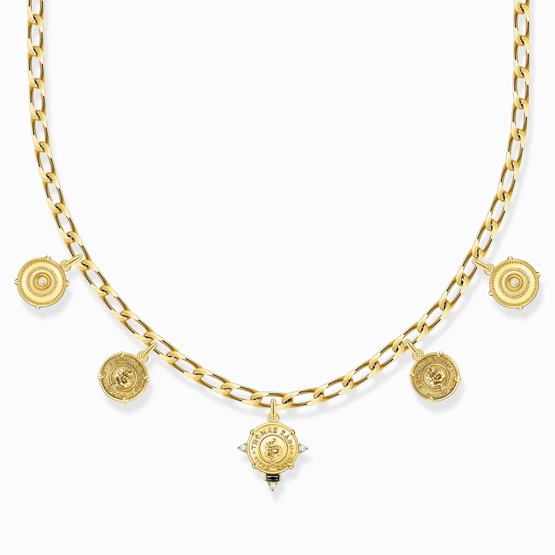 THOMAS SABO Halsband<HALSBAND MED BRICKA GULDPL&AUML;TERAD gult guldfargad, grön, vit, svart, röd