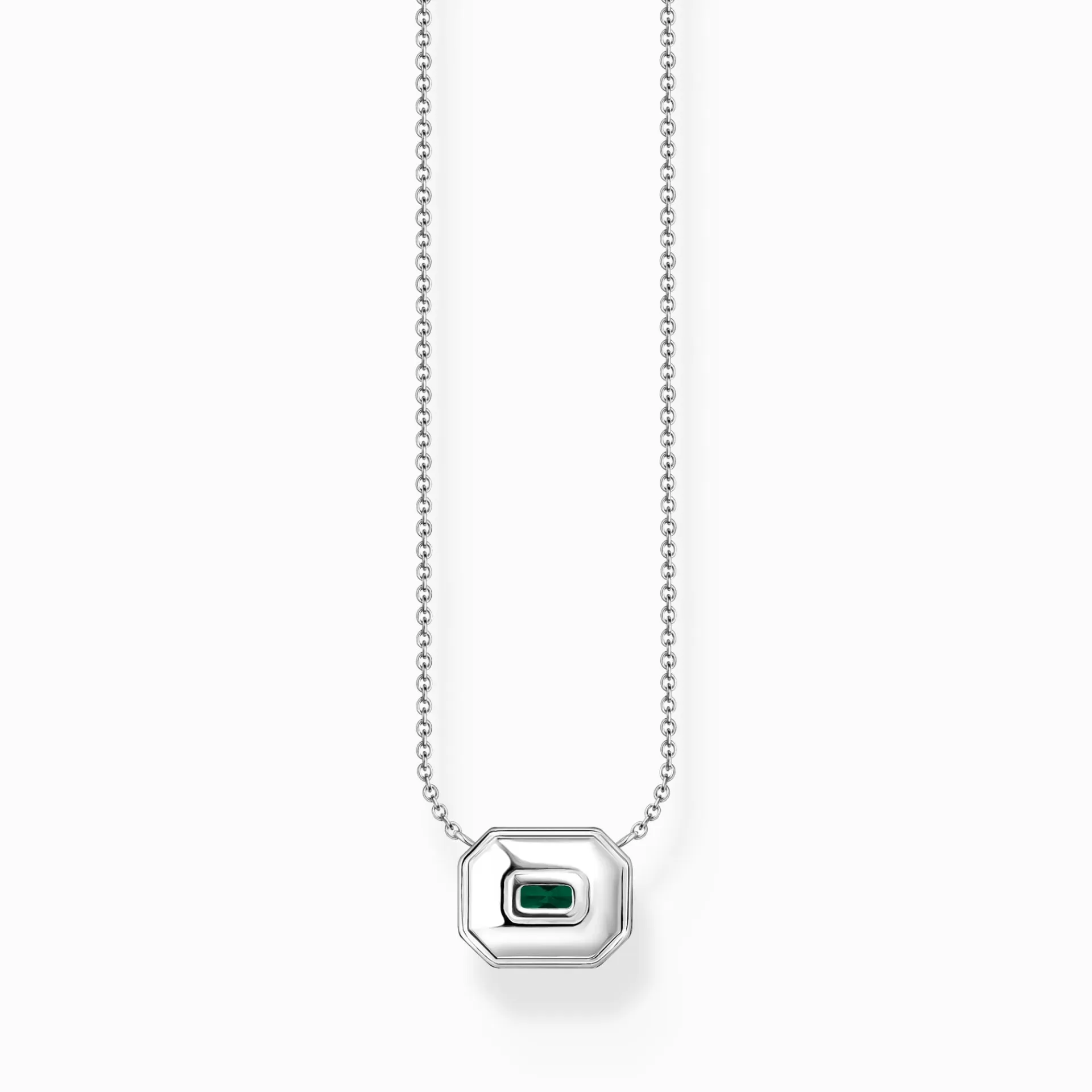 THOMAS SABO Halsband | Återvunnet 925 silver<HALSBAND MED GR&OUML;N STEN SILVER silverfargad, ljusgrön, grön