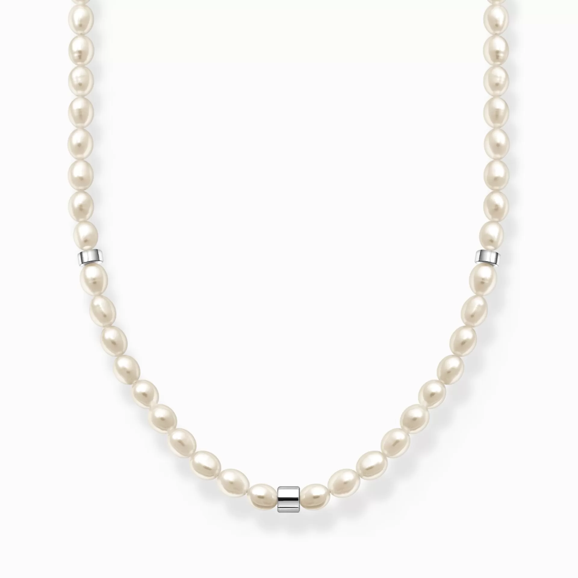THOMAS SABO Halsband | Återvunnet 925 silver<HALSBAND MED P&AUML;RLOR silverfargad, vit