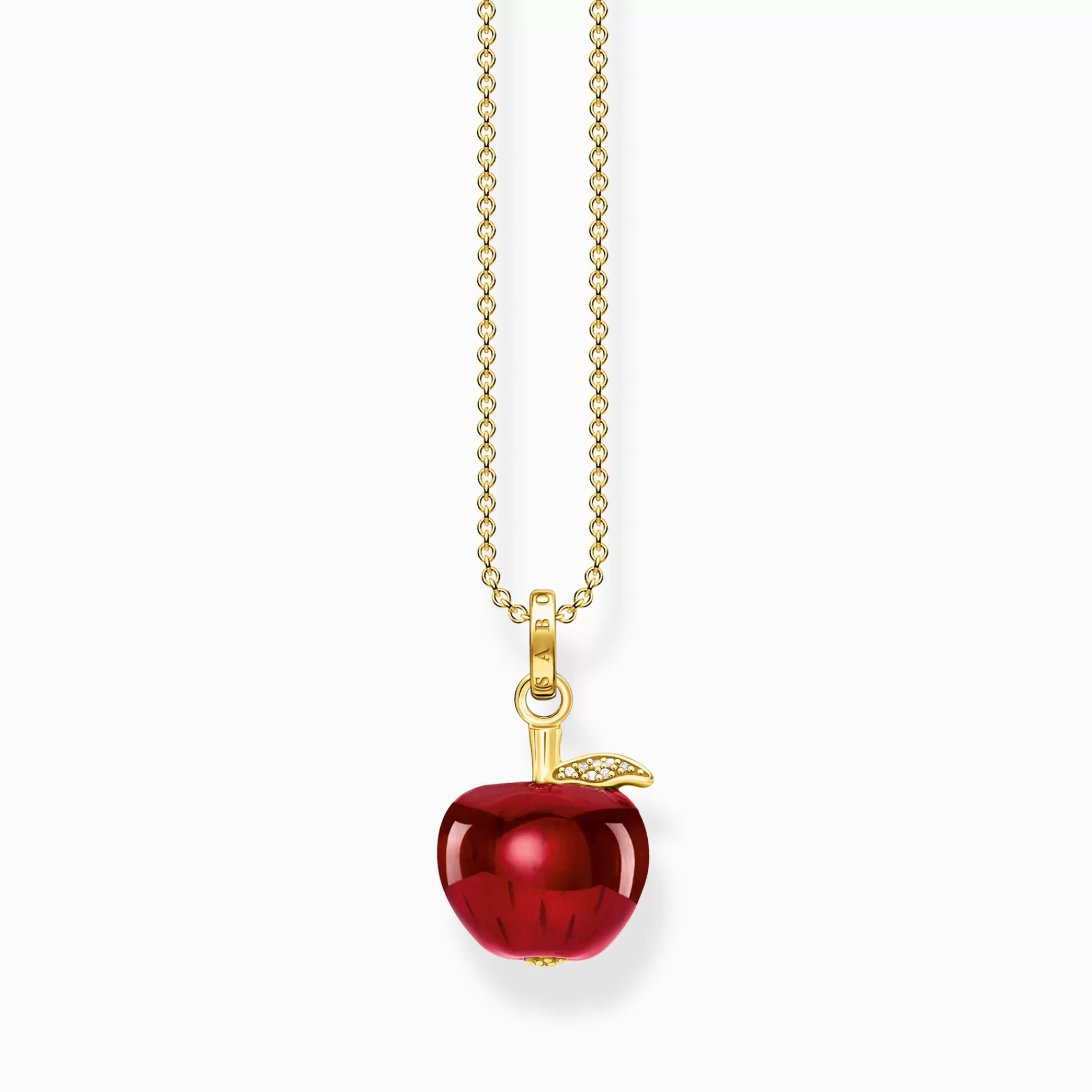 THOMAS SABO Halsband | Återvunnet 925 silver<HALSBAND MED R&OUML;TT &AUML;PPLE GULDPL&AUML;TERAD gult guldfargad, vit, röd