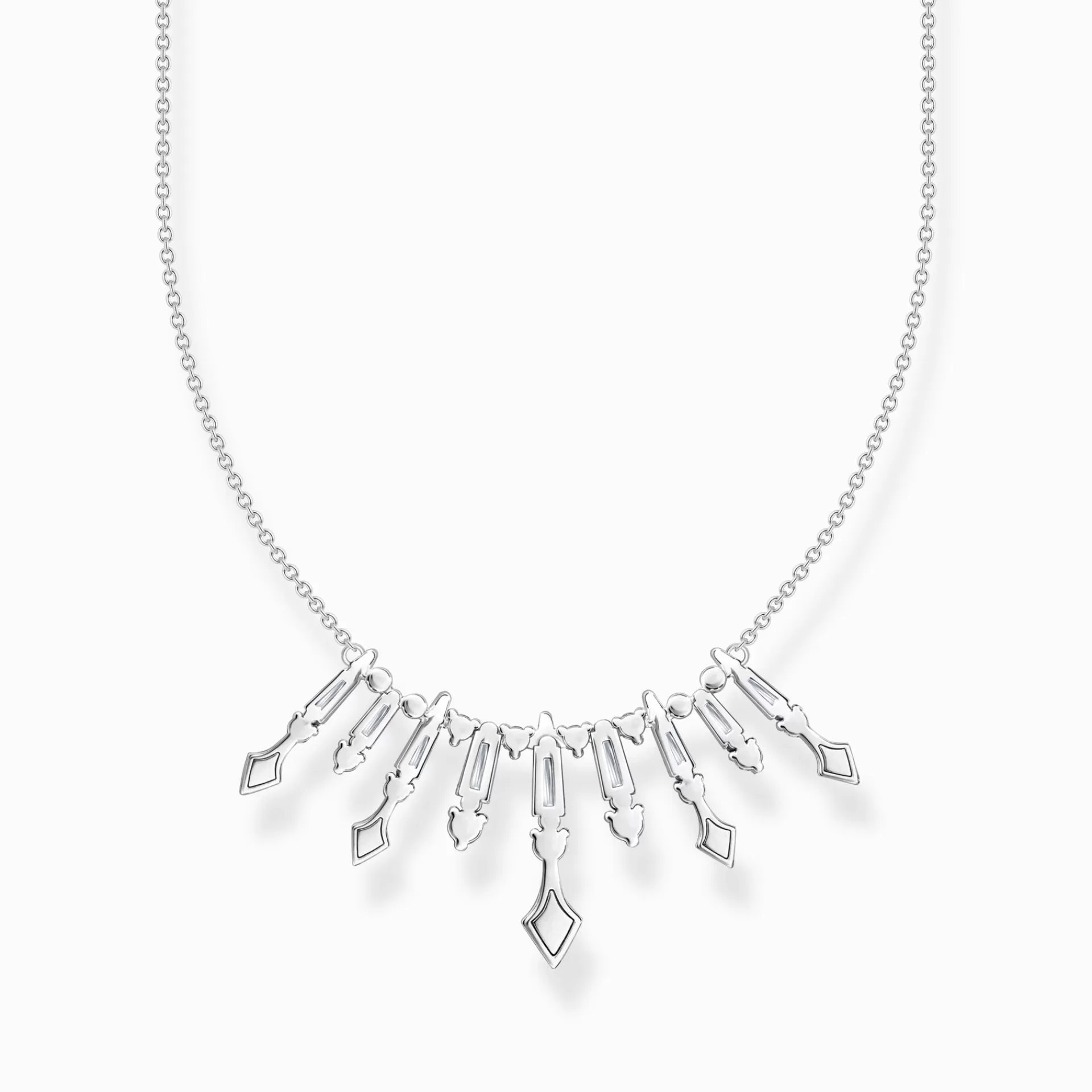 THOMAS SABO Halsband | Återvunnet 925 silver<HALSBAND MED VINTERSOLSTR&ARING;LAR SILVER silverfargad, vit