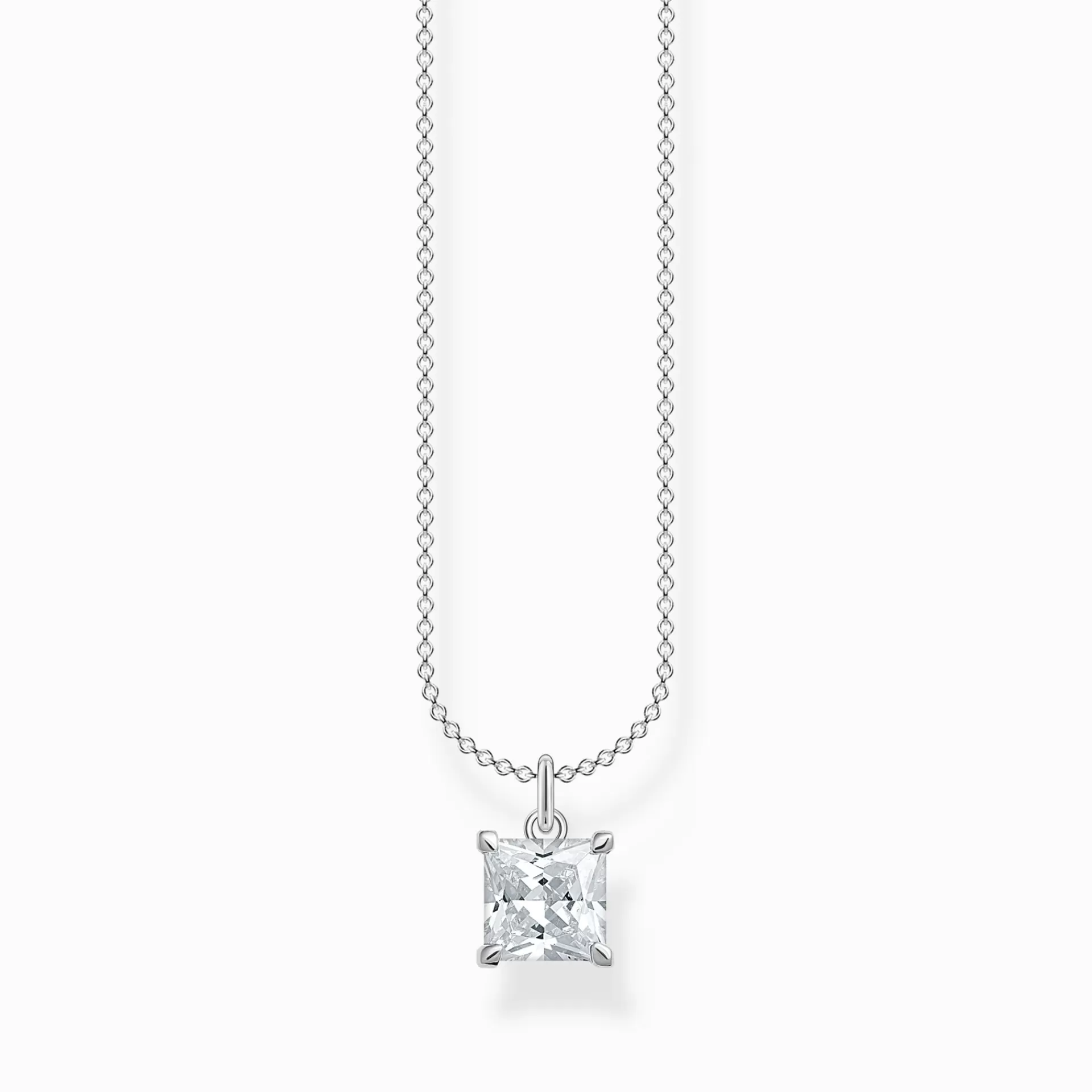 THOMAS SABO Halsband | Återvunnet 925 silver<HALSBAND MED VITA STEN SILVER silverfargad, vit