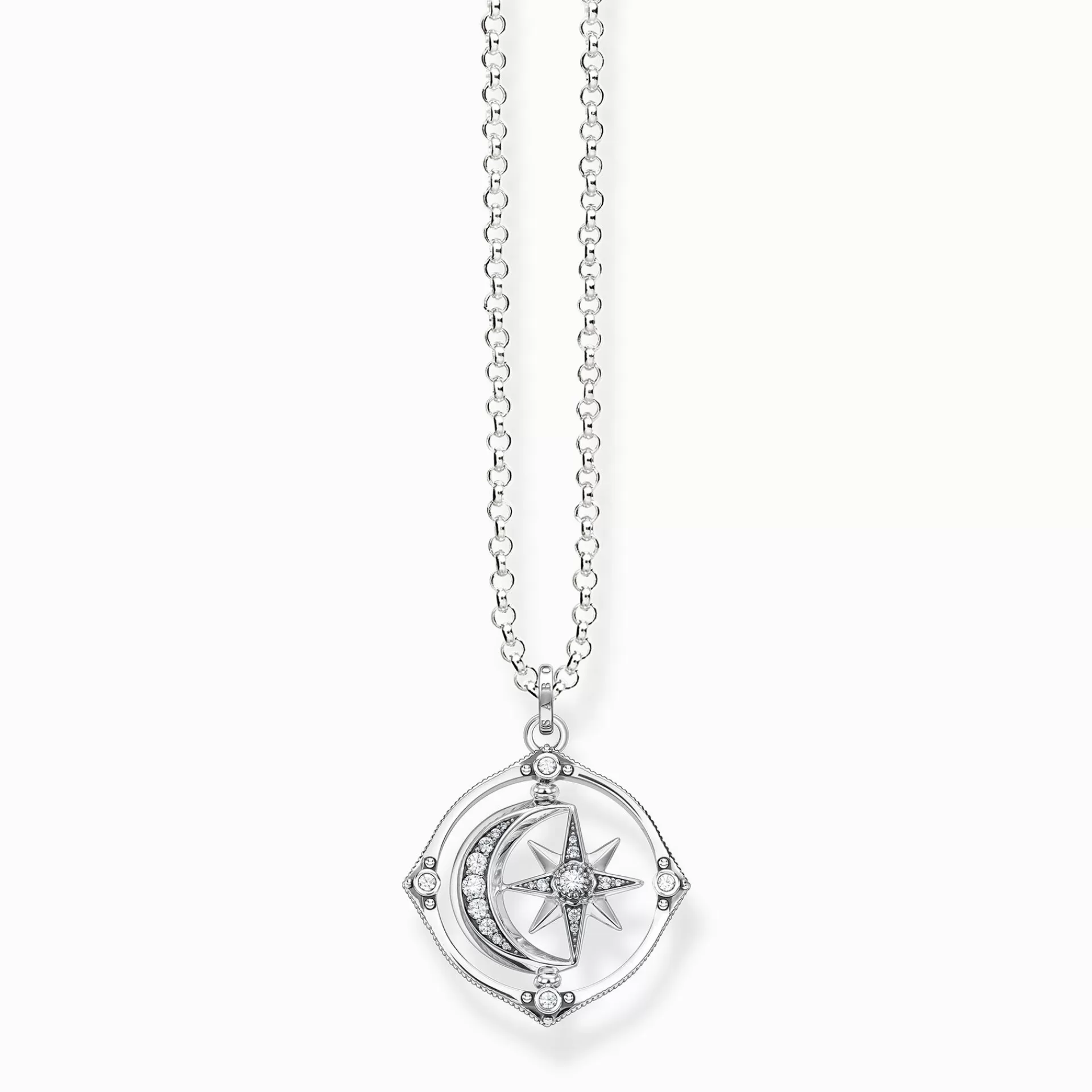 THOMAS SABO Halsband | Återvunnet 925 silver<HALSBAND STJ&AUML;RNA  M&ARING;NE SILVER silverfargad, vit