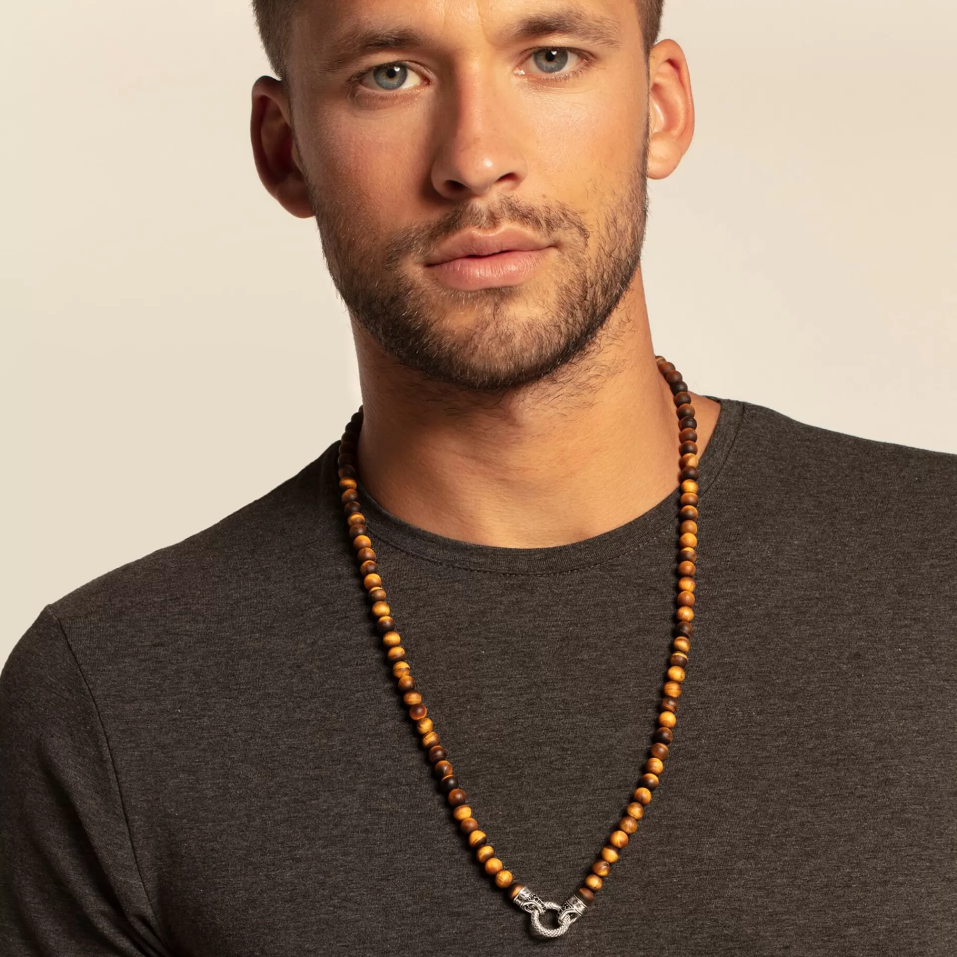 THOMAS SABO Halsband | Återvunnet 925 silver<HALSBAND TIGER&OUML;GA brun, svart, silverfargad