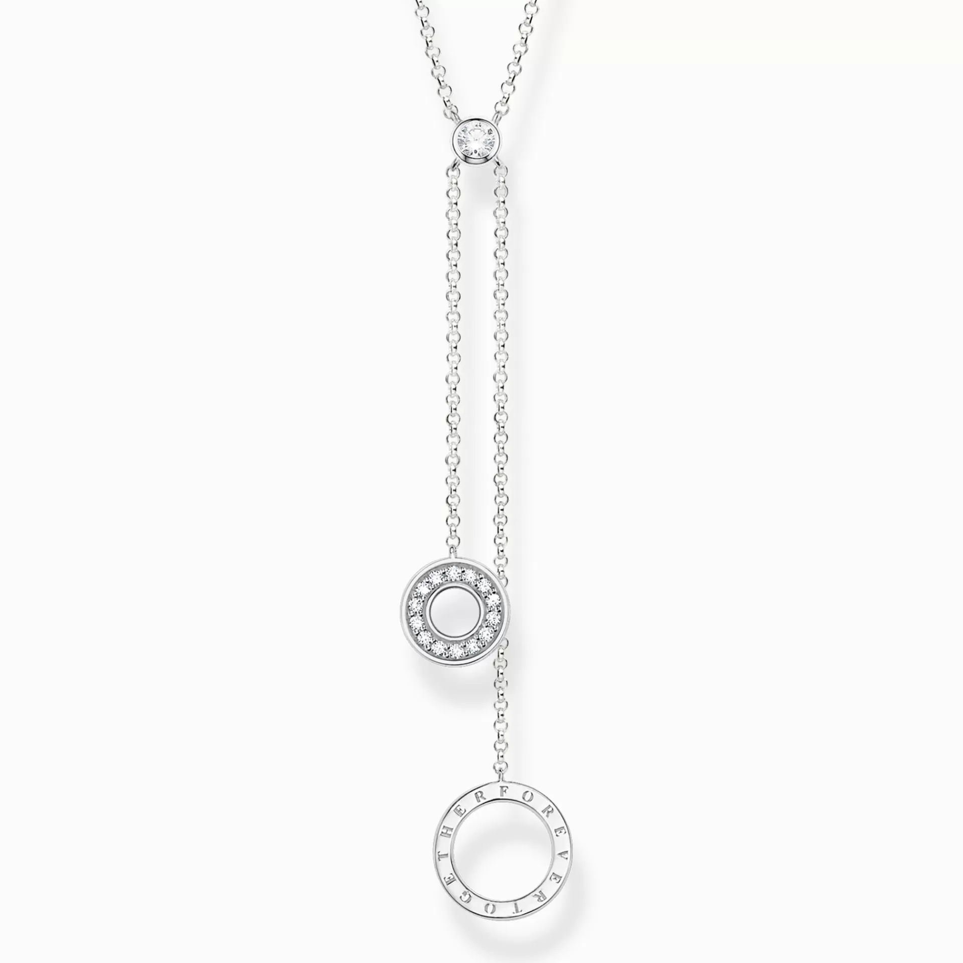 THOMAS SABO Halsband | Återvunnet 925 silver<HALSBAND TOGETHER FOREVER silverfargad, vit