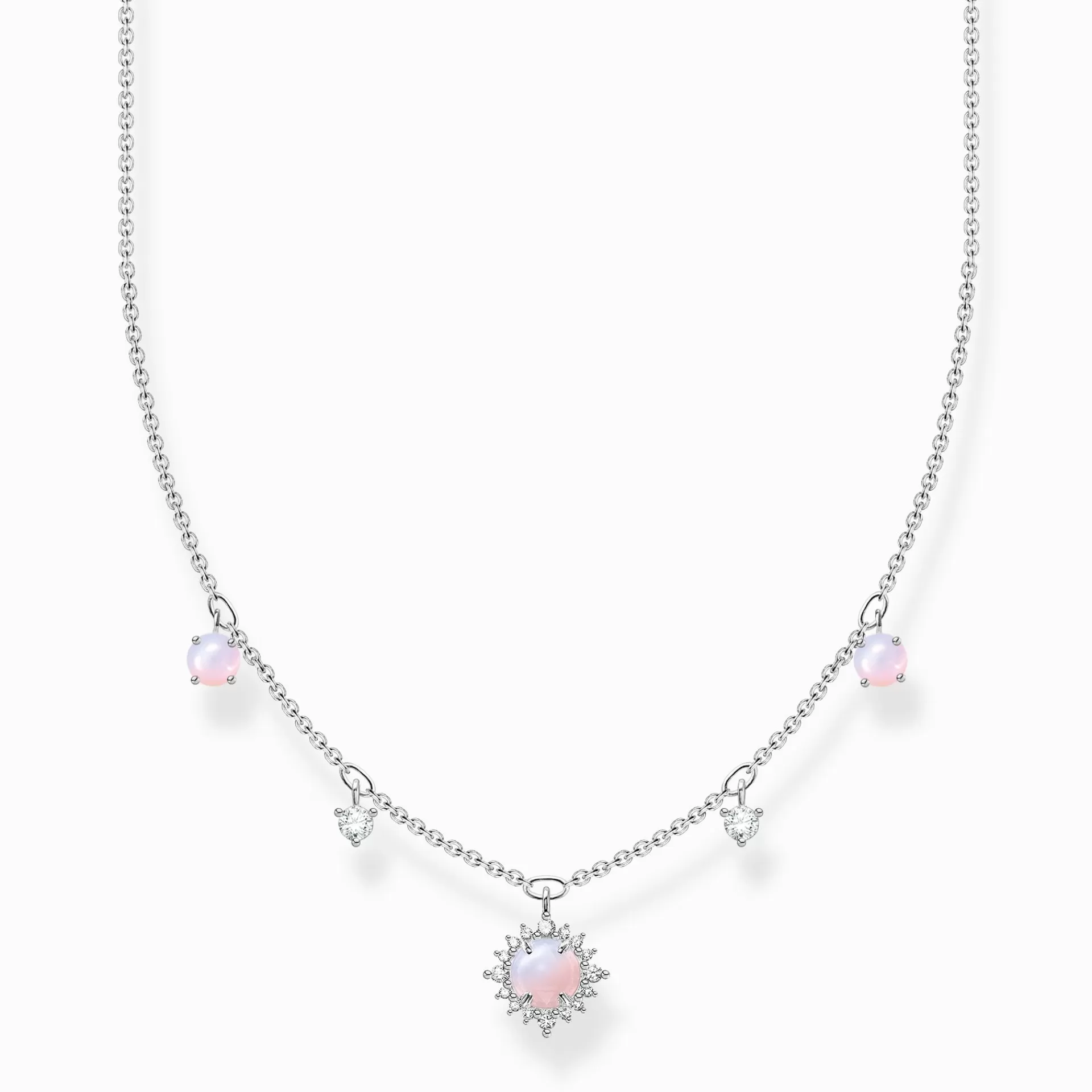 THOMAS SABO Halsband | Återvunnet 925 silver<HALSBAND VINTAGE OPALF&AUML;RGAD STEN ROSA SKIMRANDE silverfargad, vit, rosa, violett